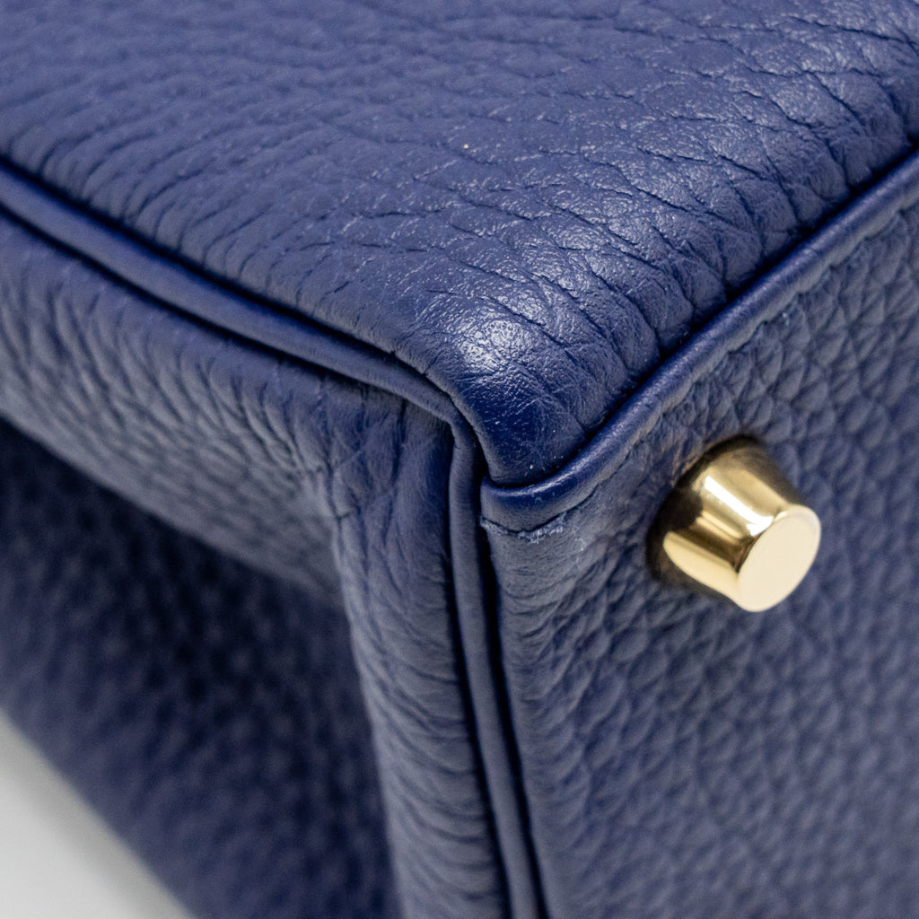 HERMES KELLY 25 TOGO BLUE GHW