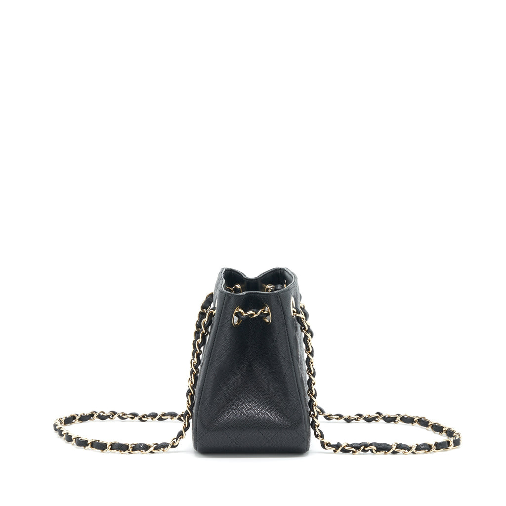 CHANEL 22S BUCKET BAG CAVIAR BLACK LGHW (MICROCHIP)