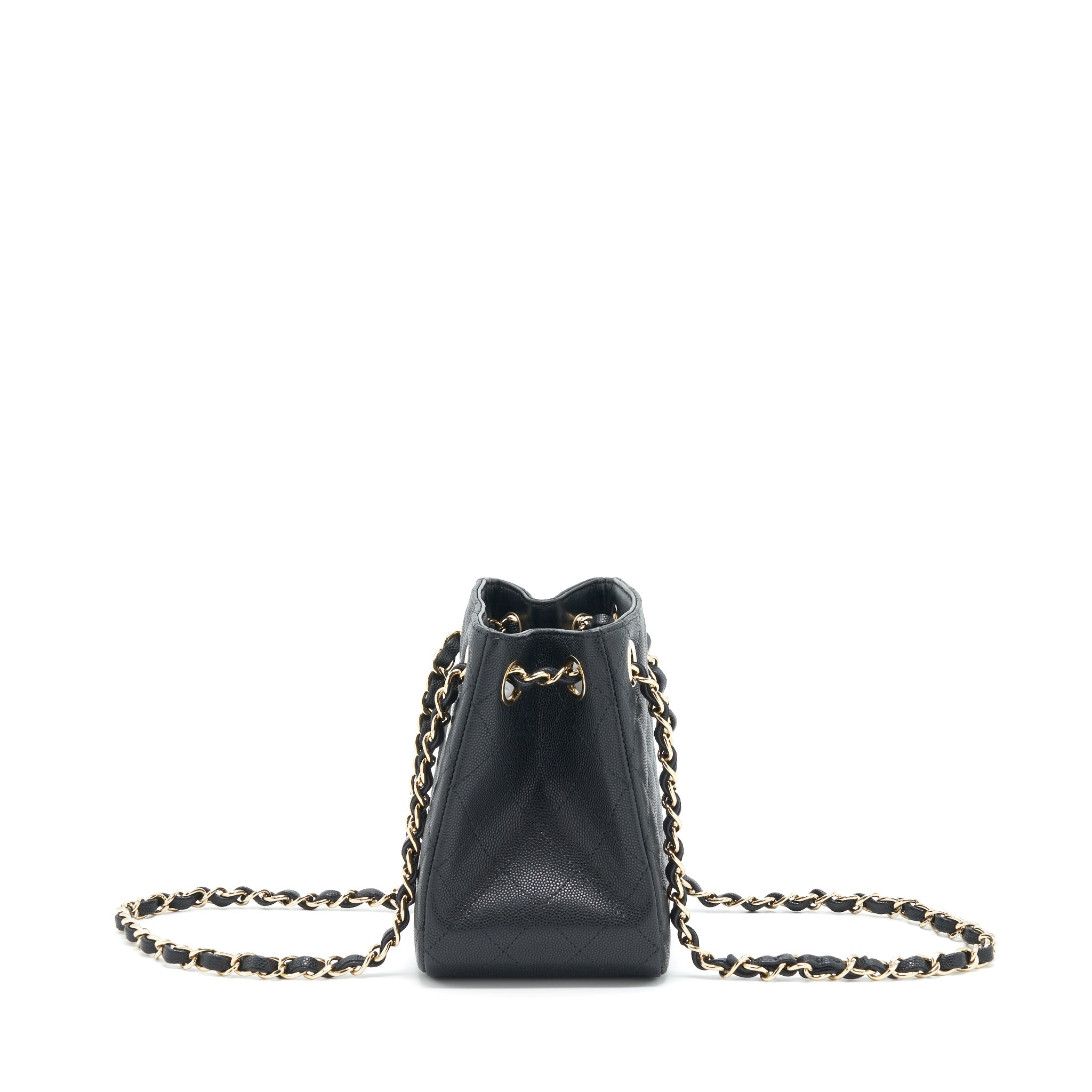 CHANEL 22S BUCKET BAG CAVIAR BLACK LGHW (MICROCHIP)