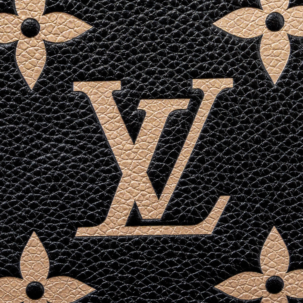 LOUIS VUITTON MINI POCHETTE ACCESSORIES MONOGRAM EMPREINTE BLACK/ BEIGE GHW