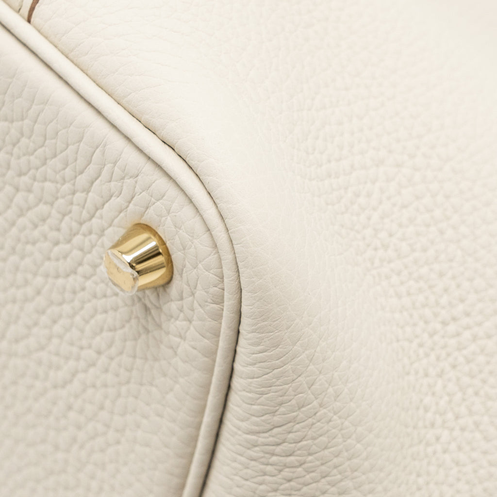 HERMES PICOTIN 18 LOCK BAG OSTRICH TOUCH/CLEMENCE BETON GHW