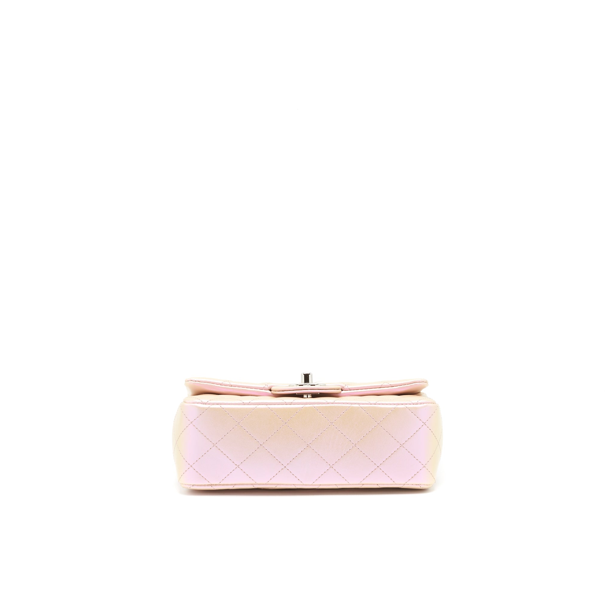 CHANEL 21K IRIDESCENT MINI RECTANGULAR CALFSKIN PINK SHW