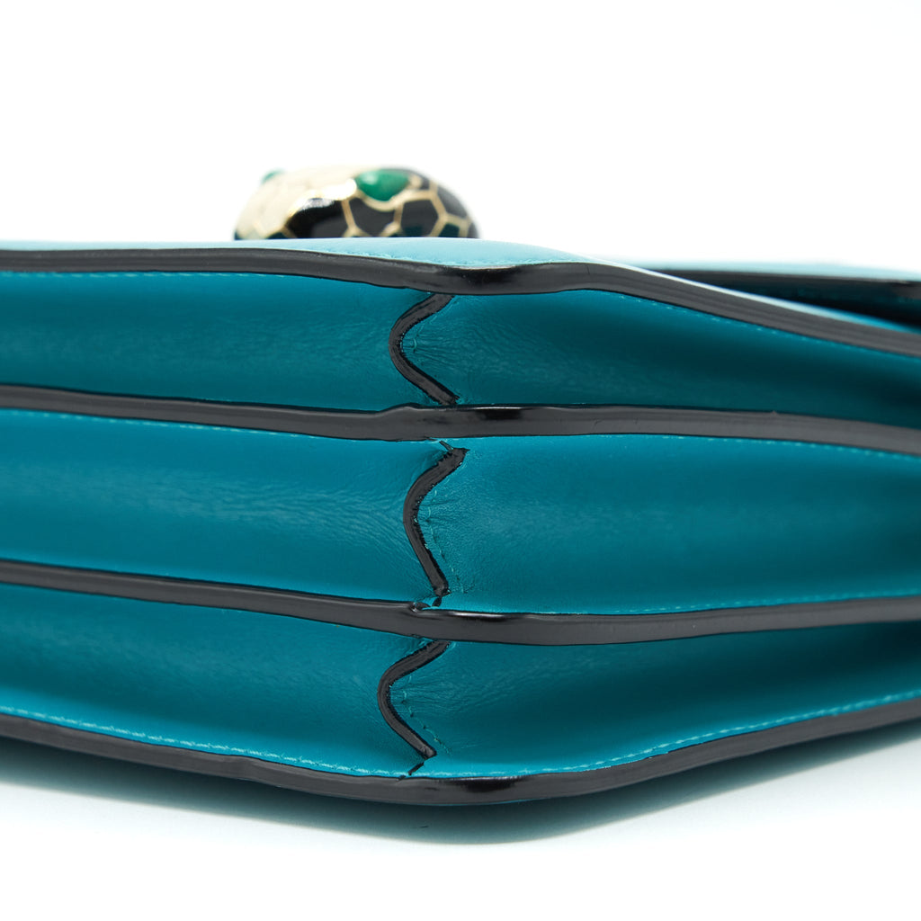BVLGARI TOP HANDLE SERPENTI BAG BLUE