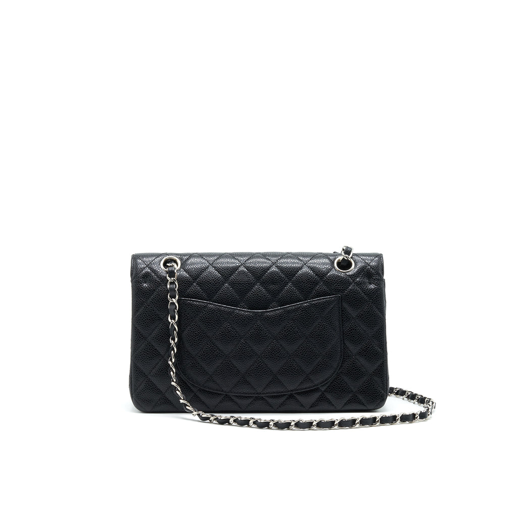 CHANEL MEDIUM CLASSIC DOUBLE FLAP CAVIAR BLACK SHW SERIAL 12
