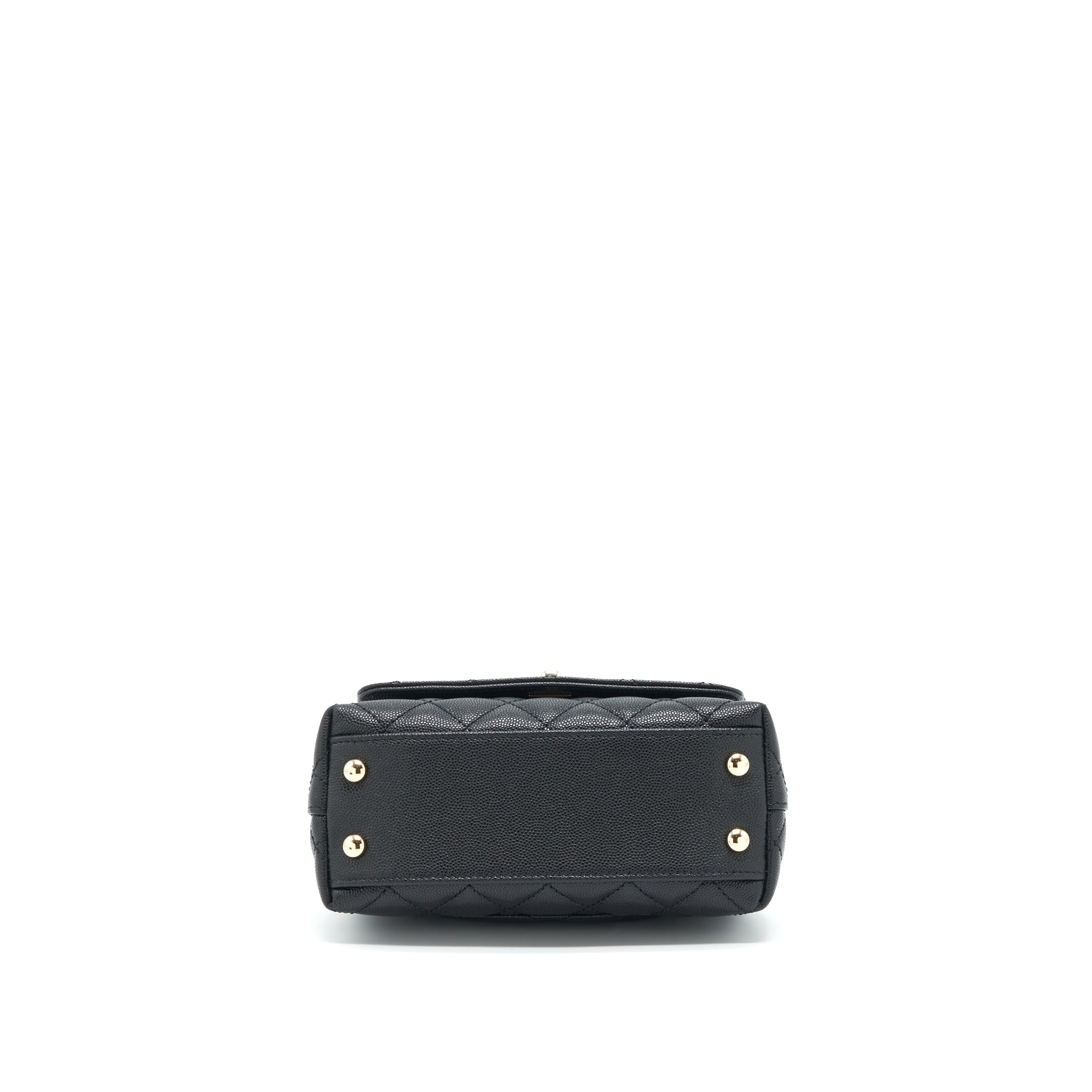 CHANEL MINI COCO HANDLE CAVIAR BLACK LGHW (MICROCHIP)