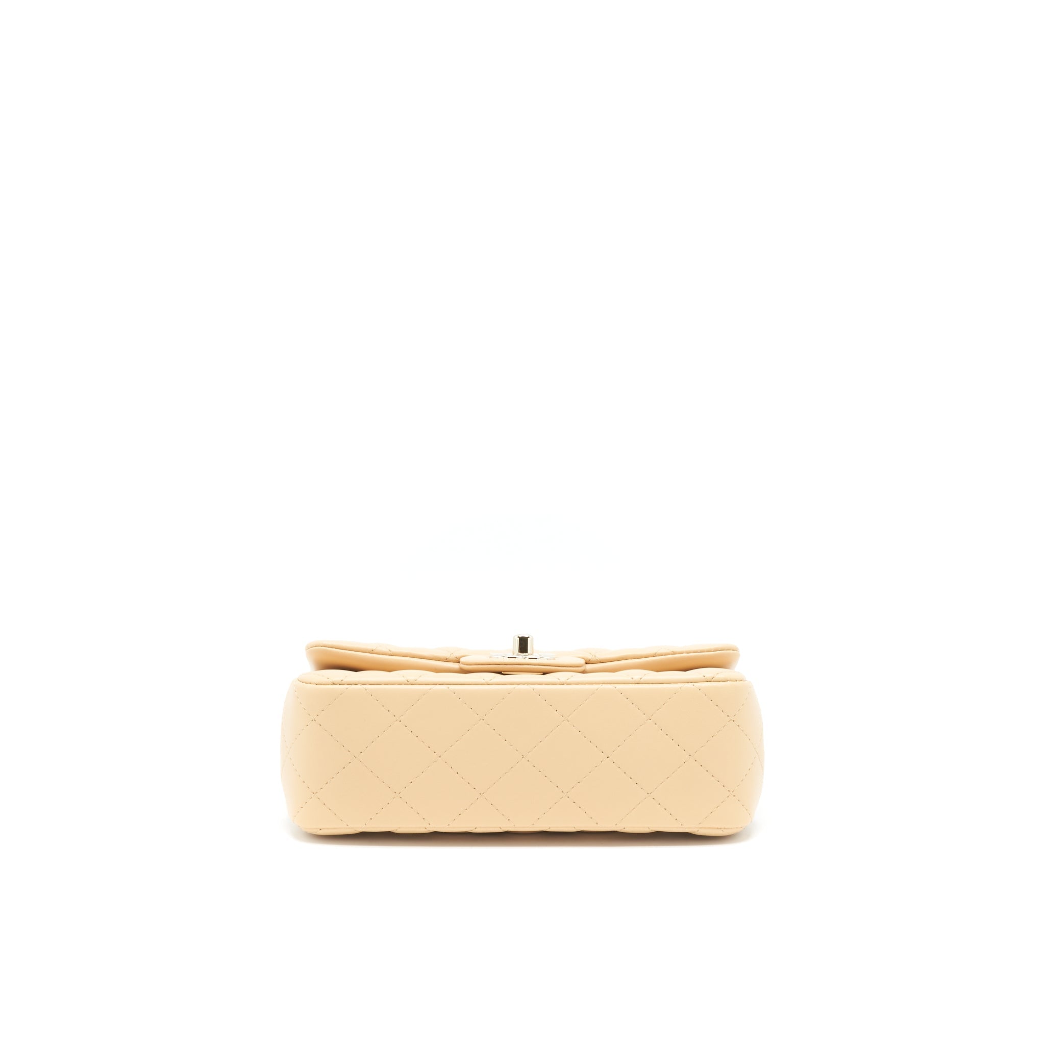 CHANEL 22C MINI RECTANGULAR FLAP BAG LAMBSKIN BEIGE LGHW