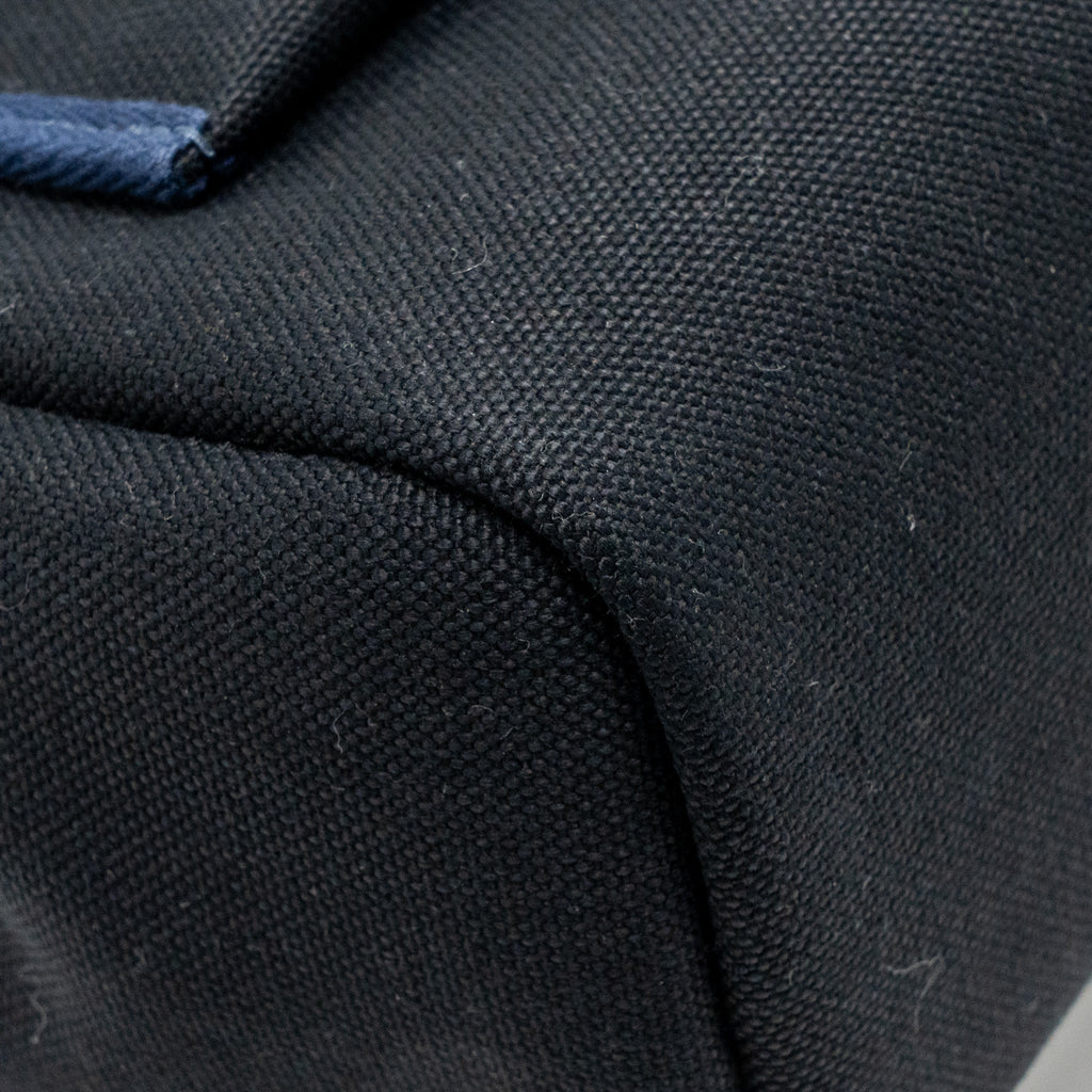 HERMES HERBAG 31 ZIP BAG CANVAS/HUNTER LEATHER BLACK/BLEU SAPHIR SHW