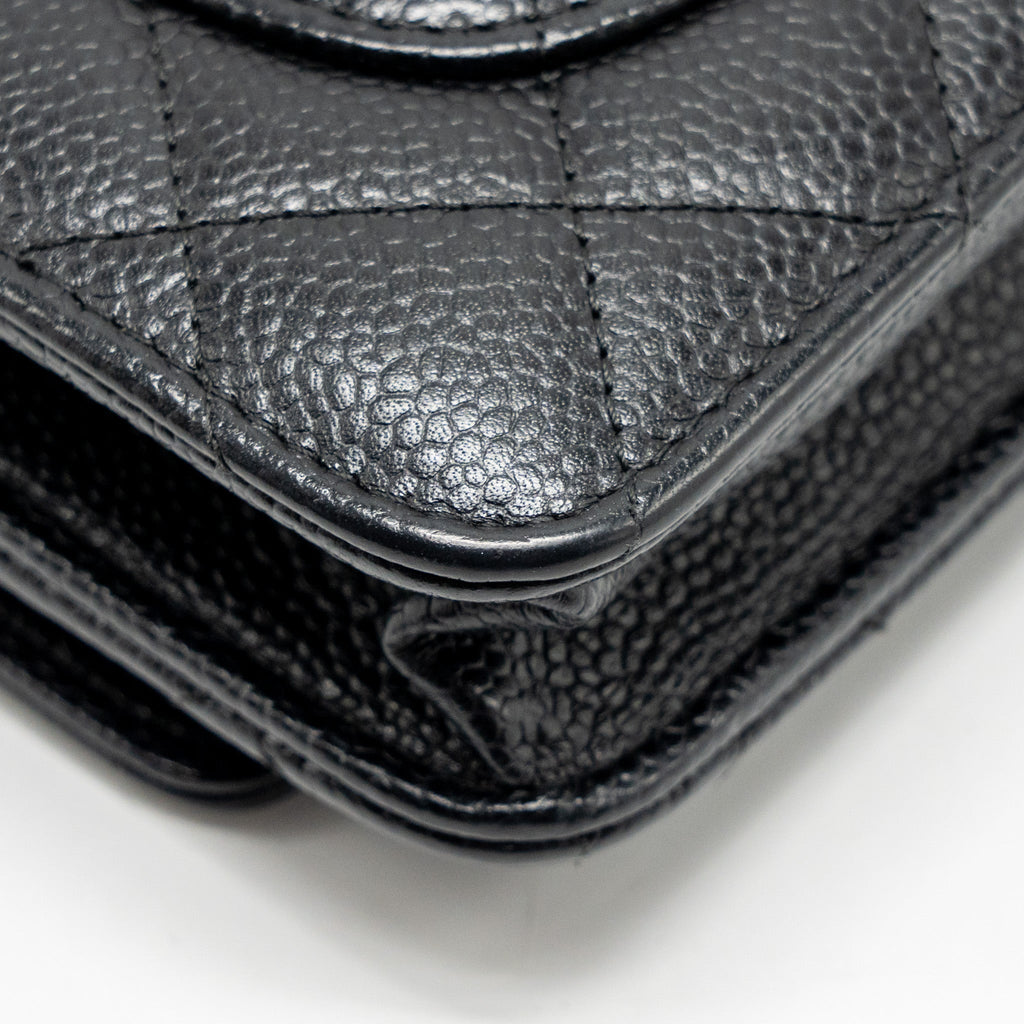 CHANEL CLASSIC WALLET ON CHAIN CAVIAR BLACK GHW