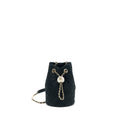 CHANEL PEARL CRUSH ON CHAIN MINI BUCKET VELVET BLACK LGHW