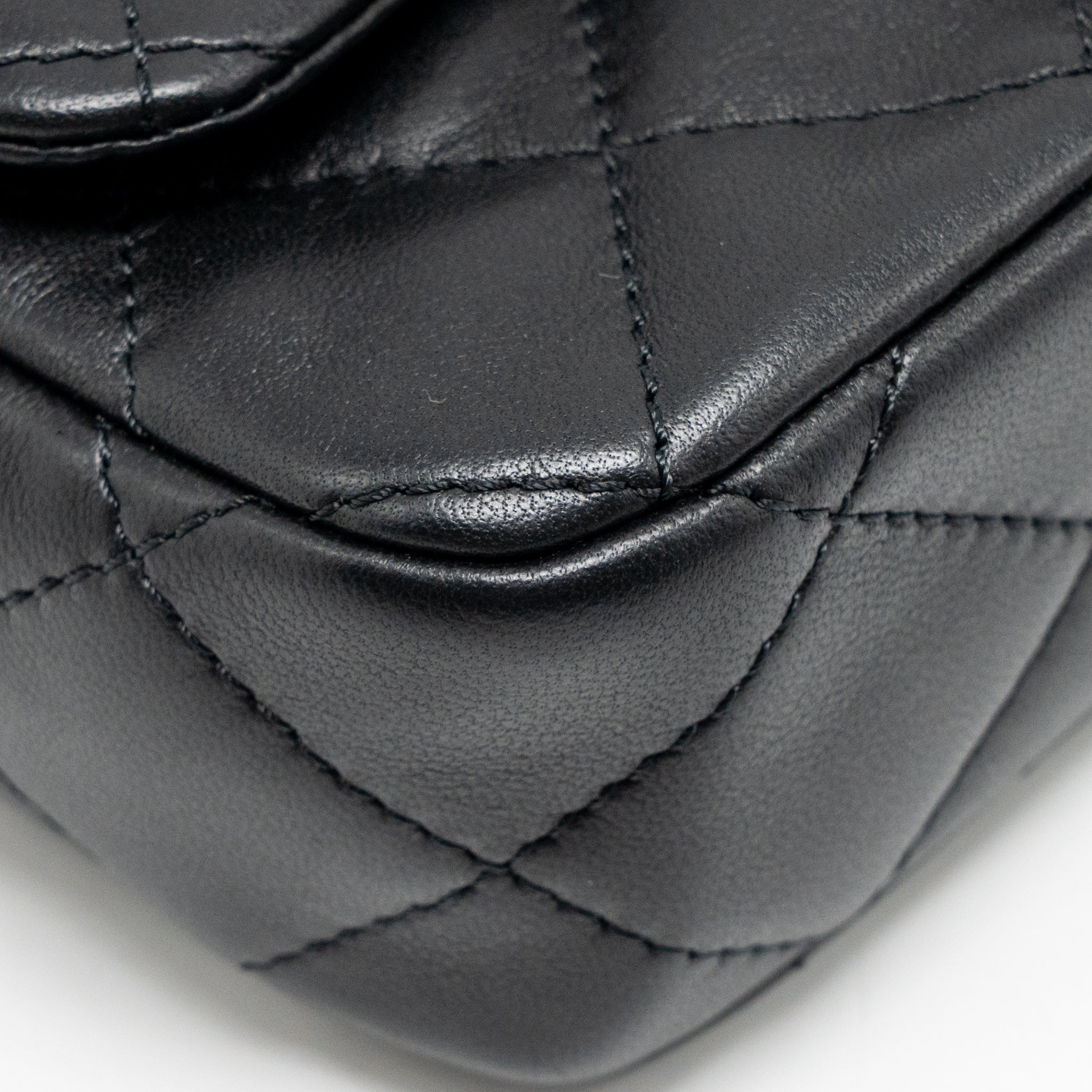 CHANEL 24S TOP HANDLE MINI FLAP BAG LAMBSKIN BLACK GHW (MICROCHIP)