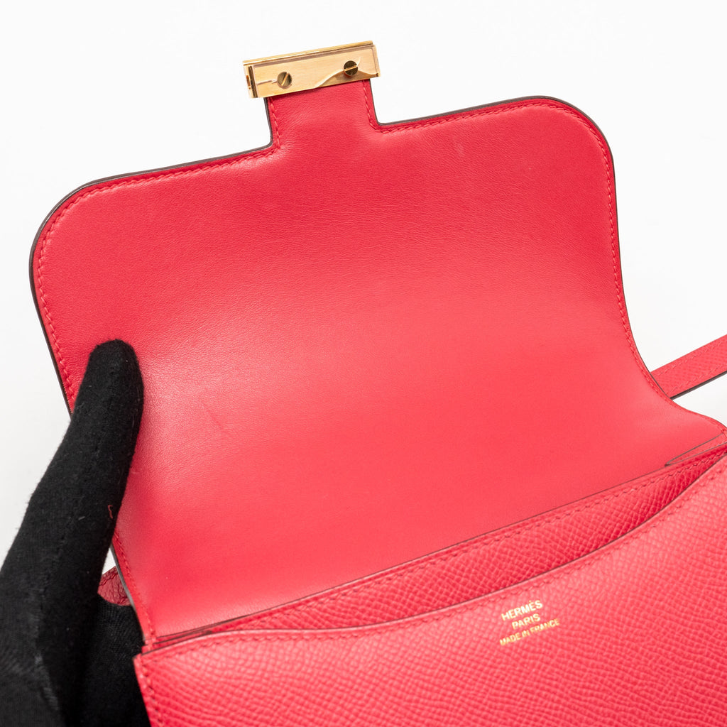 HERMES MINI CONSTANCE EPSOM ROSE EXTREME GHW