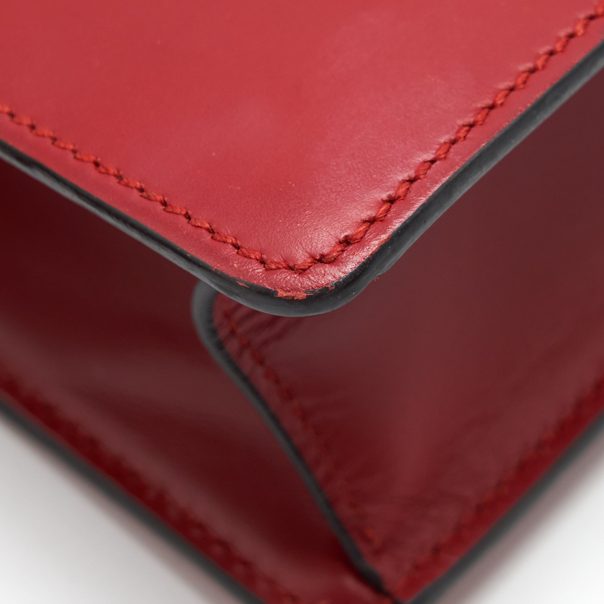 GUCCI SMALL SYLVIE SHOULDER BAG RED GHW