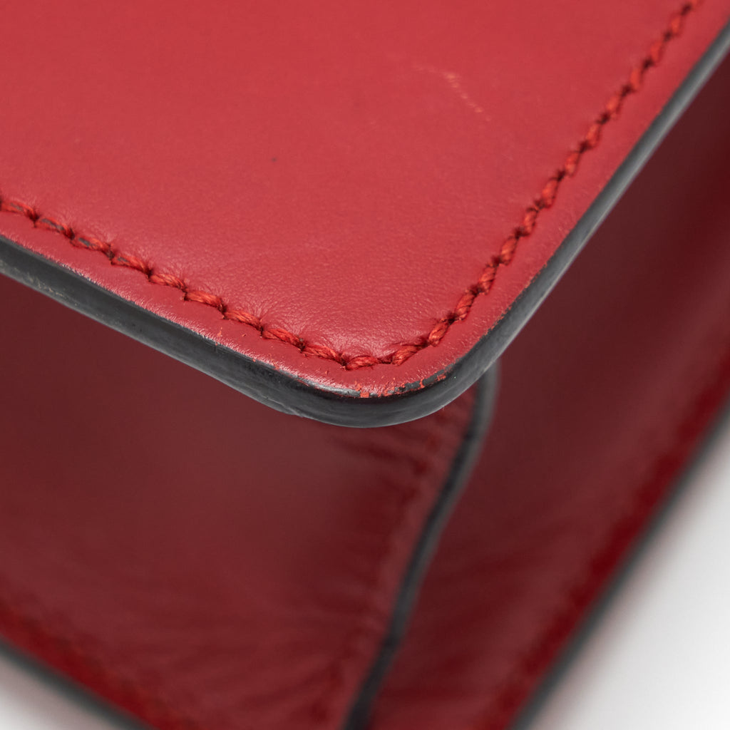 GUCCI SMALL SYLVIE SHOULDER BAG RED GHW