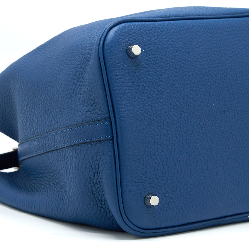 HERMES PICOTIN 22 LOCK BAG CLEMENCE DEEP BLUE/ANEMONE SHW