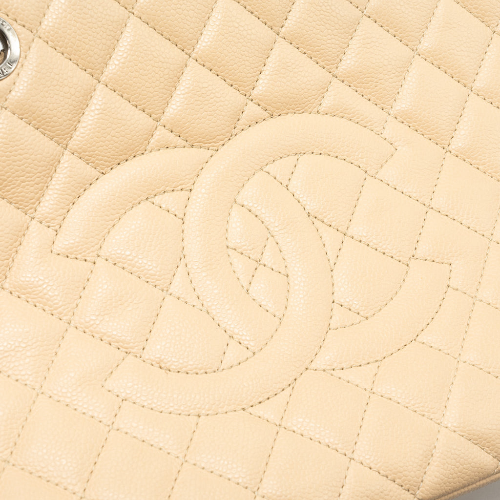 CHANEL GRAND SHOPPING TOTE BAG CAVIAR BEIGE SHW