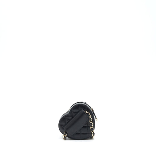 CHANEL 22S HEART BELT BAG LAMBSKIN BLACK LGHW
