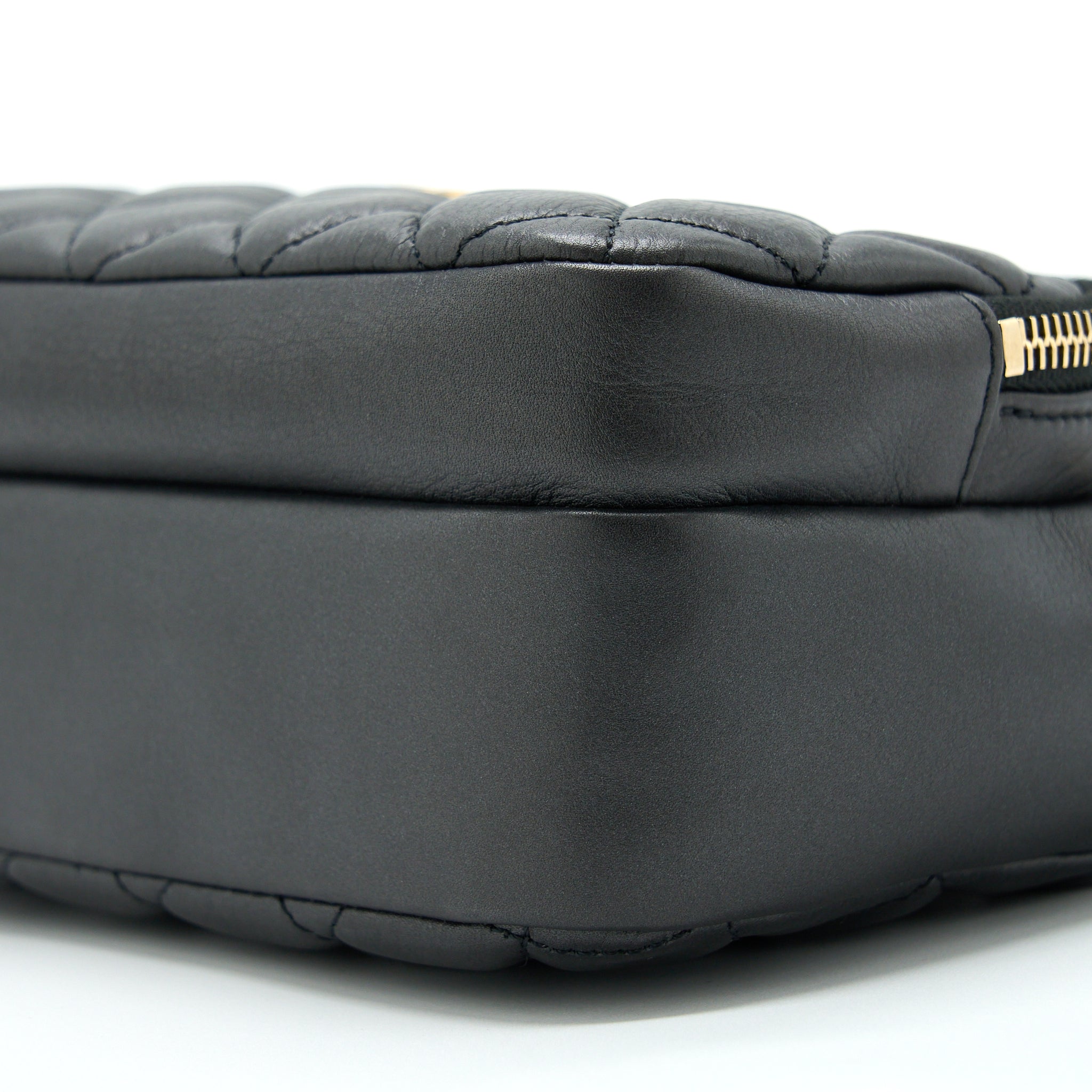 CHANEL CAMERA CASE QUILTED CALFSKIN BLACK GHW