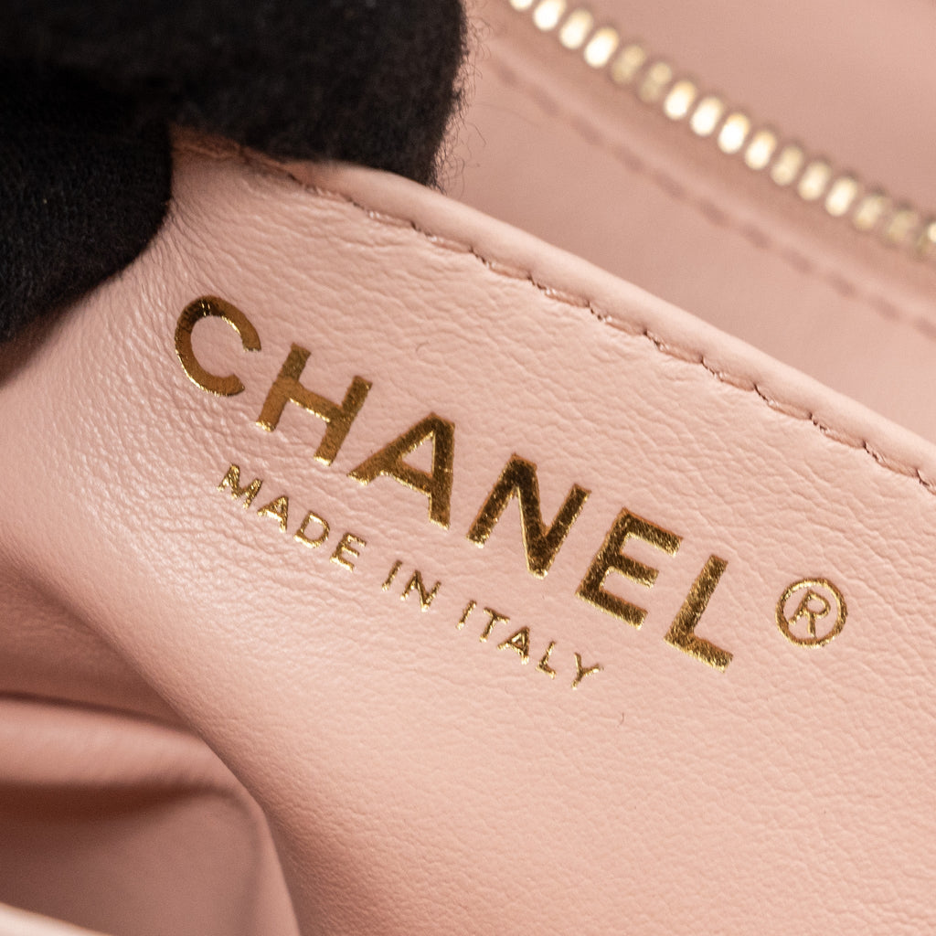 CHANEL 23K PEARL CRUSH MINI RECTANGULAR FLAP BAG LAMBSKIN LIGHT PINK GHW (MICROCHIP)