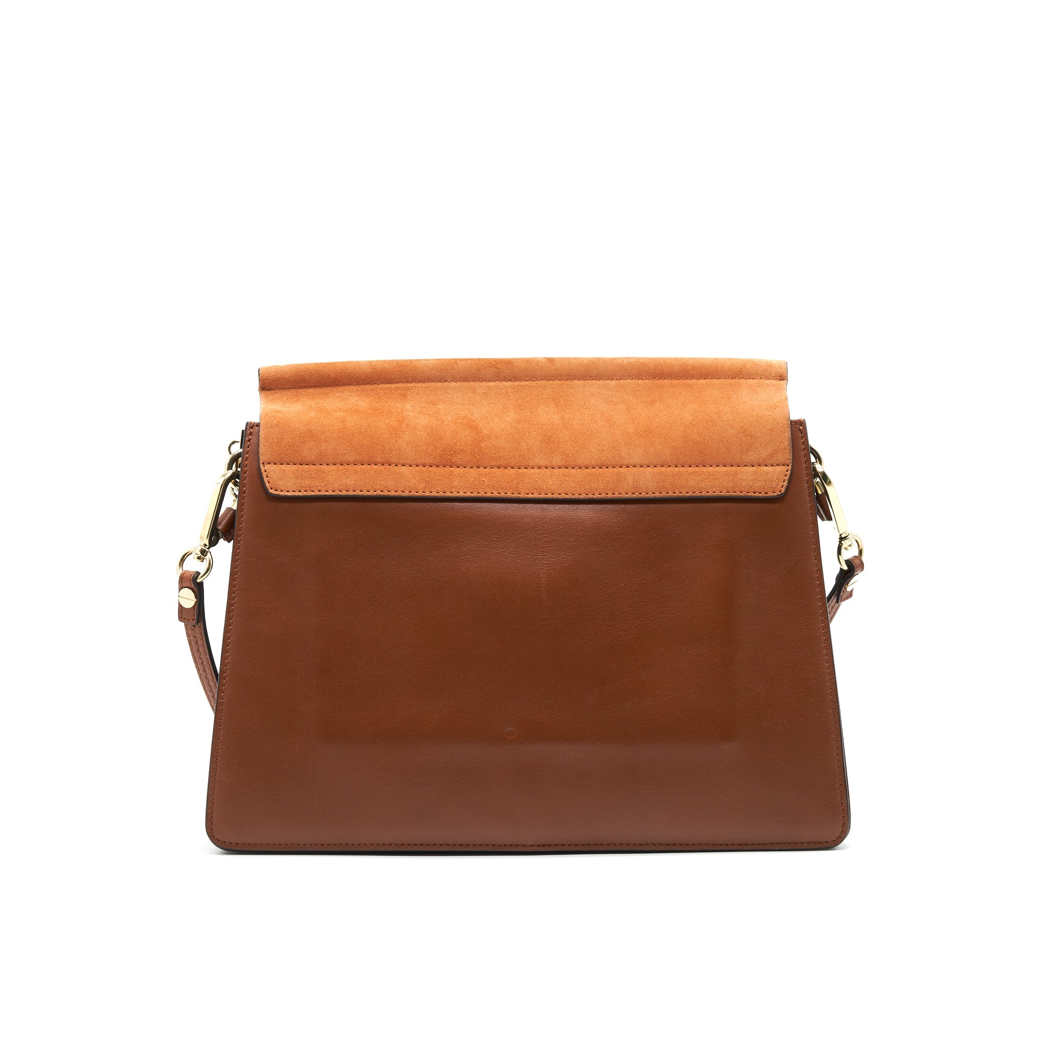CHLOE FAYE SHOULDER BAG IN SUEDE LEATHER AND CALFSKIN BROWN