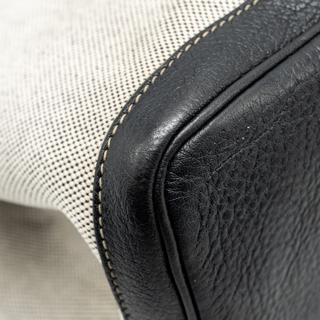 HERMES VINTAGE GARDEN PARTY 36 CANVAS/NEGONDA BLACK/ECRU SHW