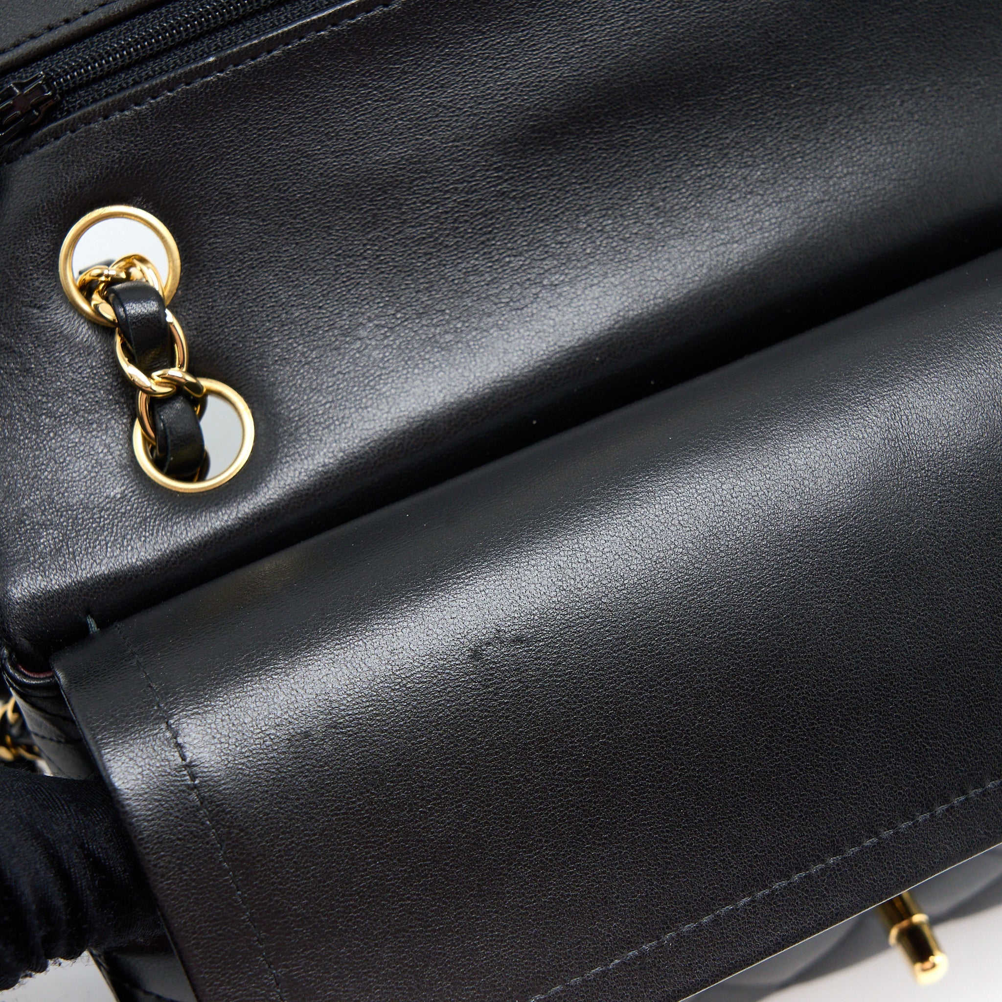 CHANEL MEDIUM CLASSIC DOUBLE FLAP BAG LAMBSKIN BLACK GHW