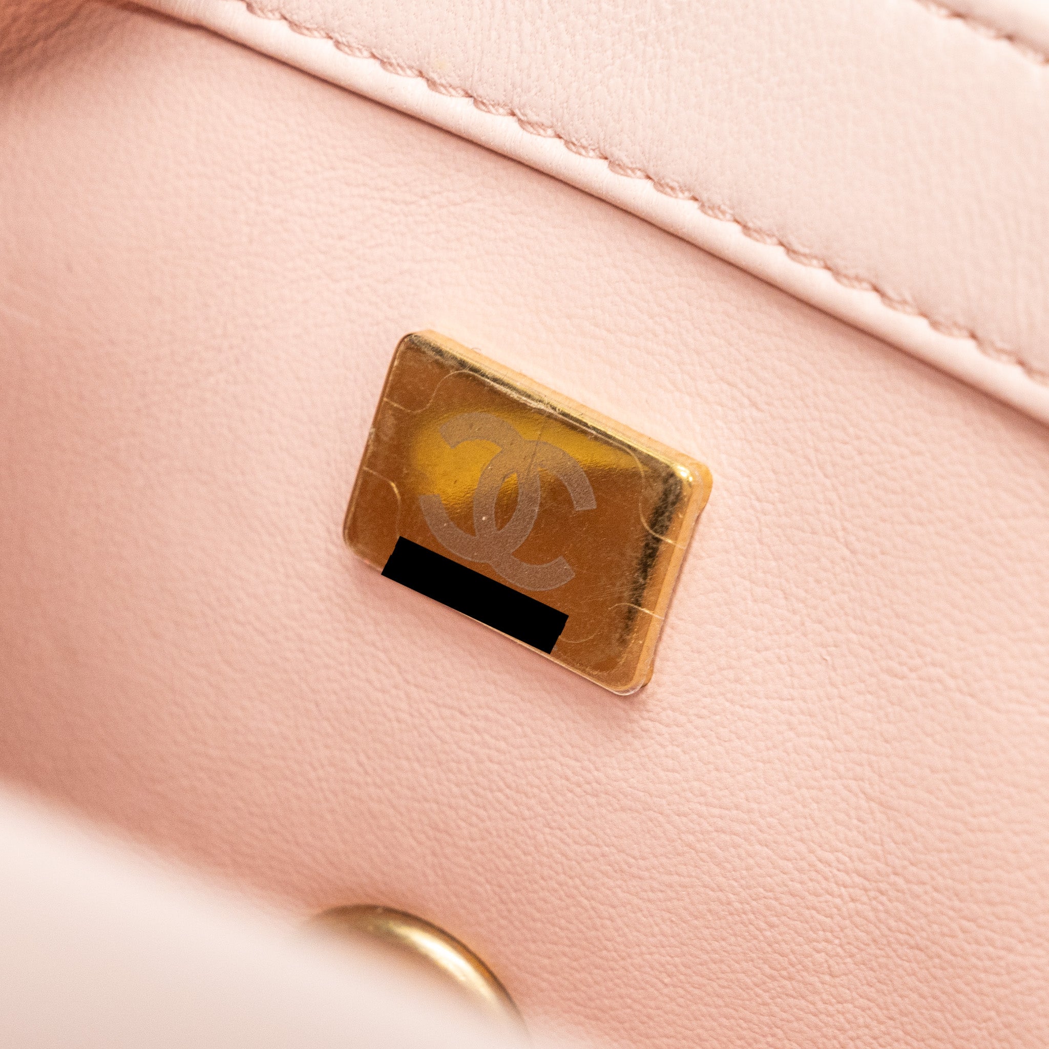 CHANEL 23K PEARL CRUSH MINI RECTANGULAR FLAP BAG LAMBSKIN LIGHT PINK GHW (MICROCHIP)