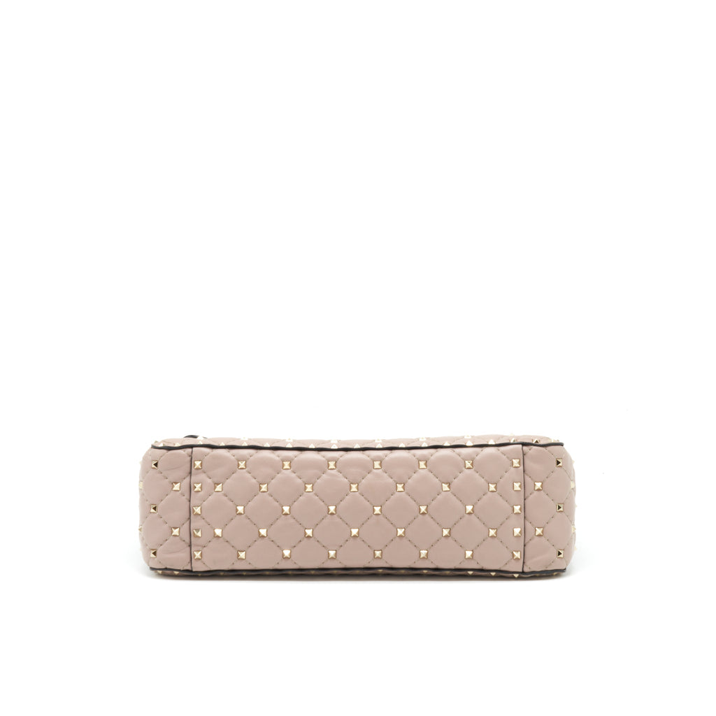VALENTINO ROCKSTUD SPIKE NAPPA LEATHER CROSSBODY BAGS POUDRE