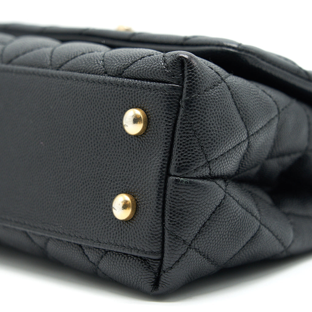 CHANEL CAVIAR MINI COCOHANDLE BLACK GHW SERIAL25