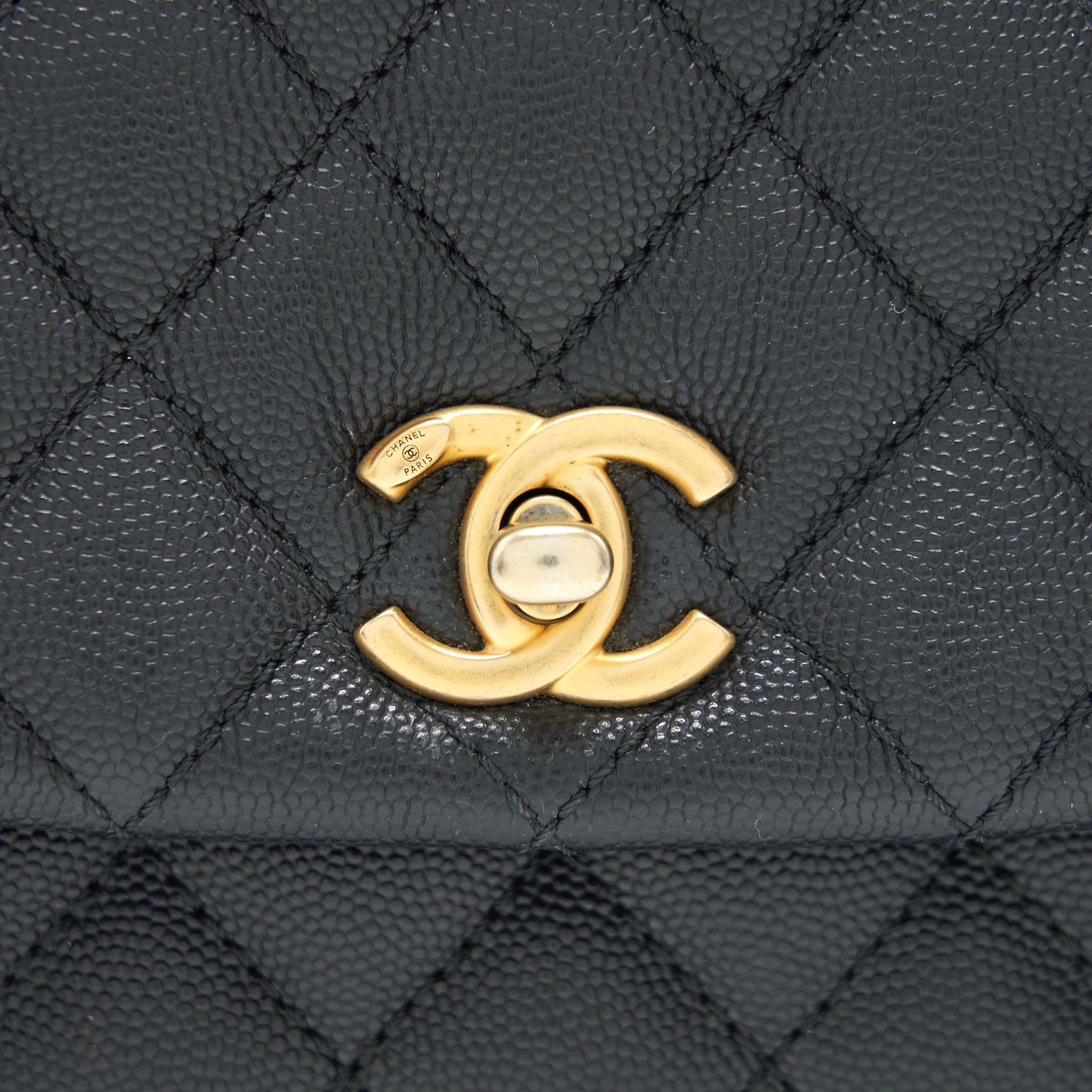 CHANEL CAVIAR MINI COCOHANDLE BLACK GHW SERIAL25