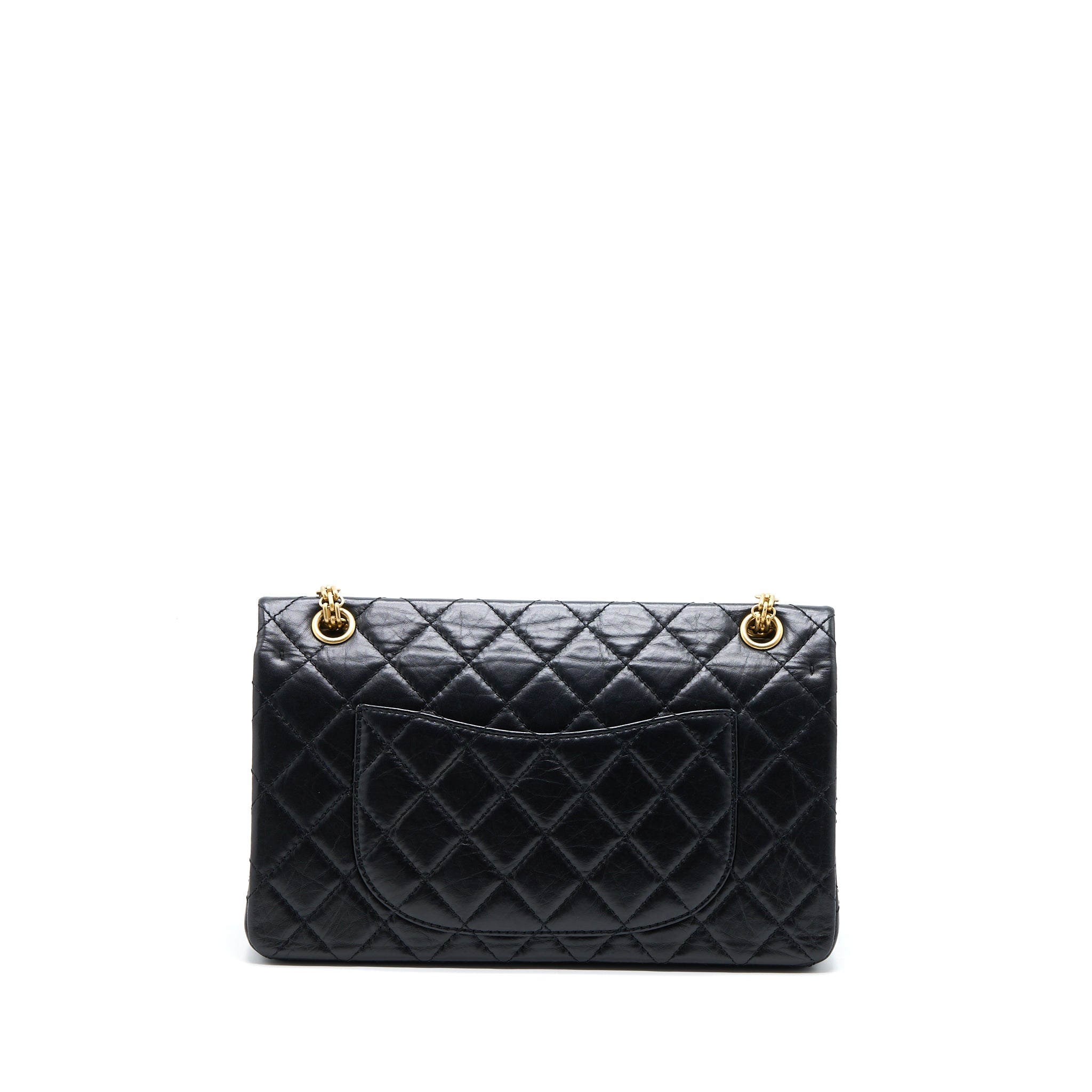 CHANEL 2.55 REISSUE 226 AGED CALFSKIN BLACK BRUSHED GHW (MICROCHIP)