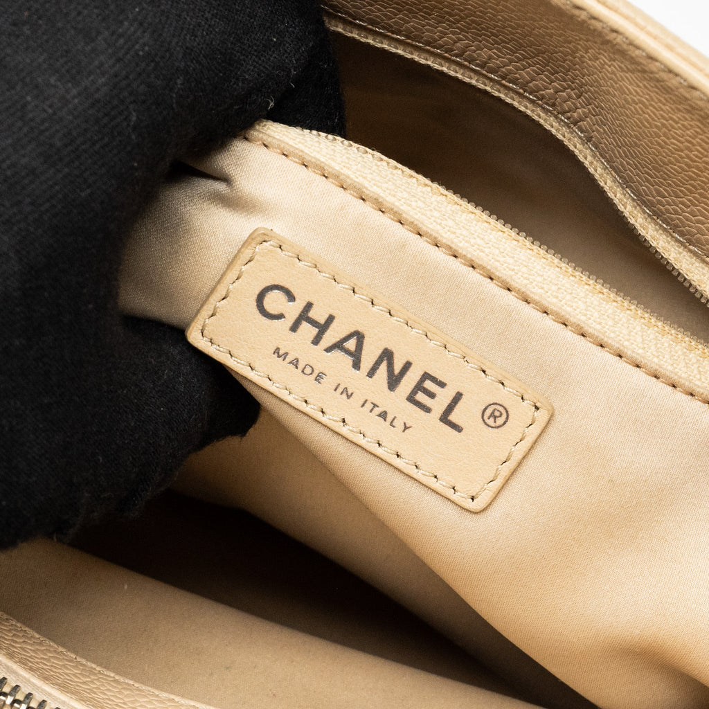CHANEL GRAND SHOPPING TOTE BAG CAVIAR BEIGE SHW