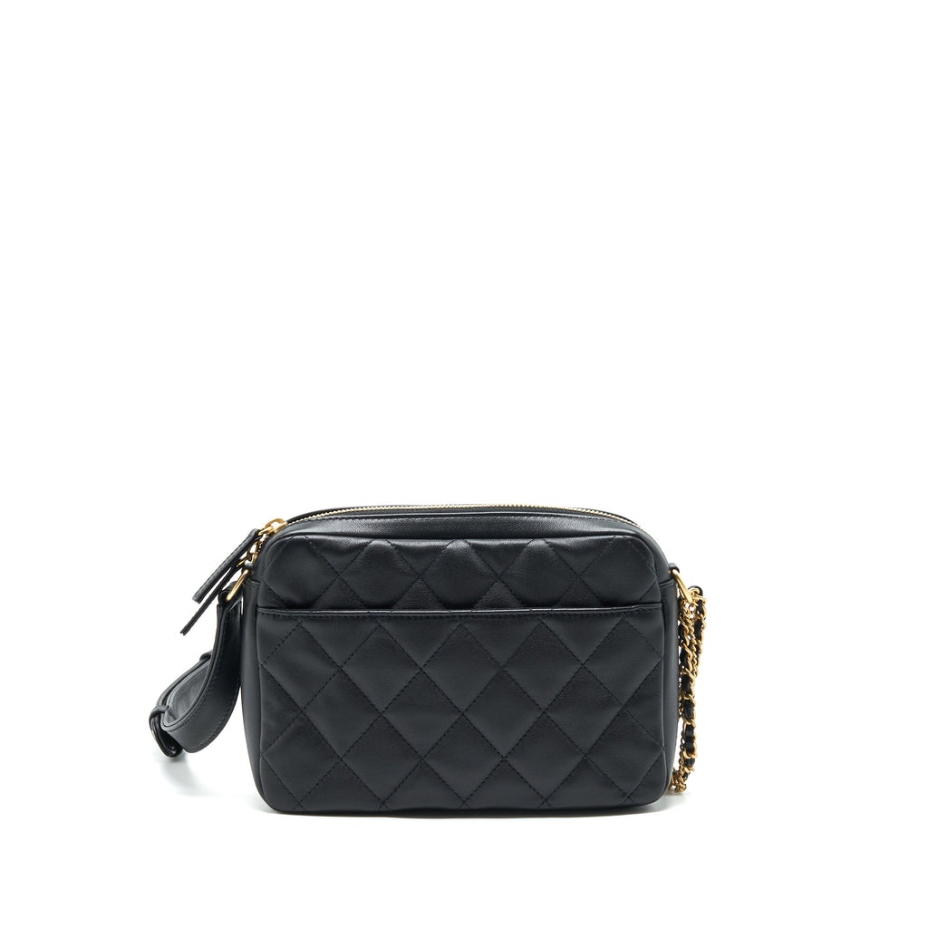 CHANEL 22C CAMERA BAG CALFSKIN BLACK GHW