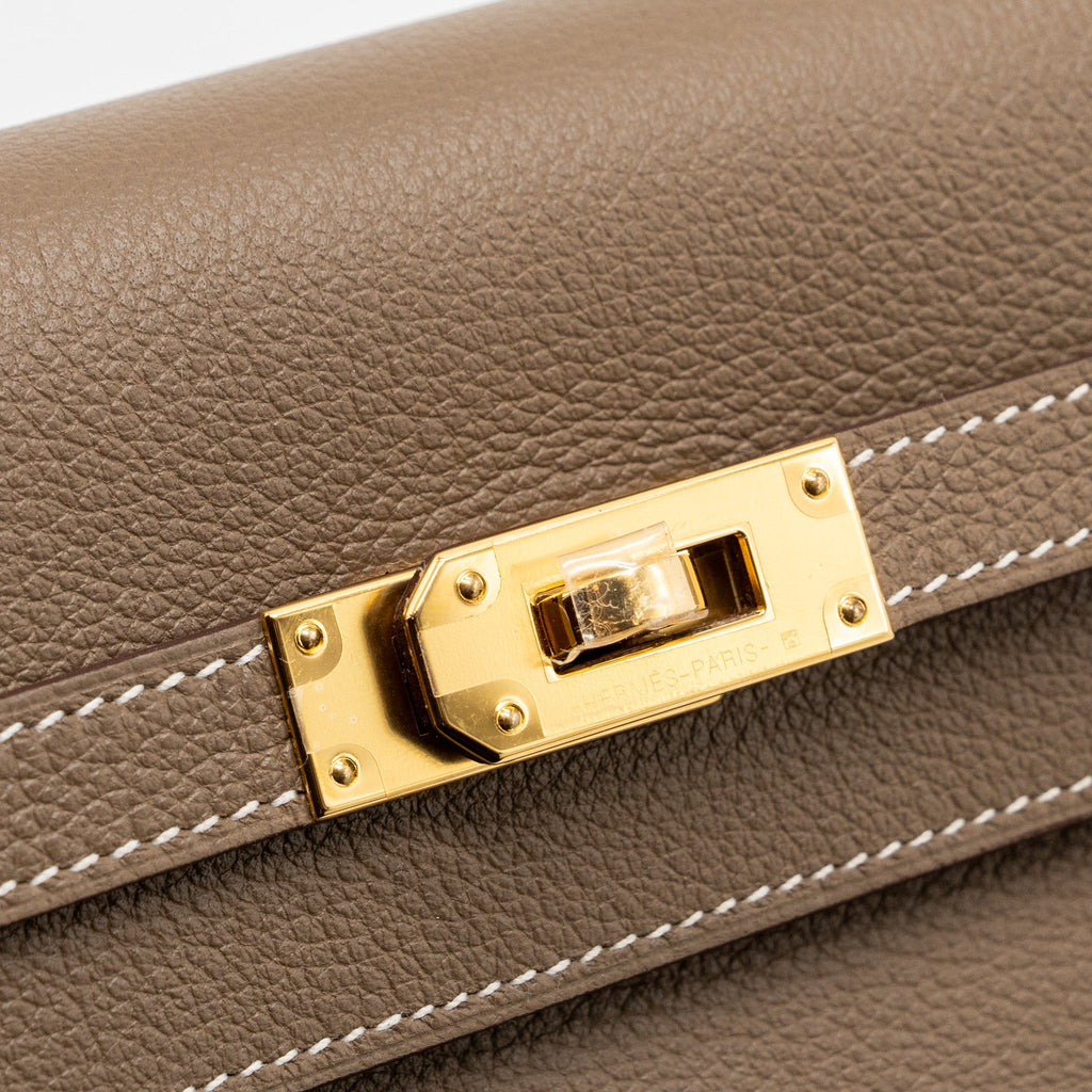 HERMES KELLY TO GO EVERCOLOR ETOUPE GHW