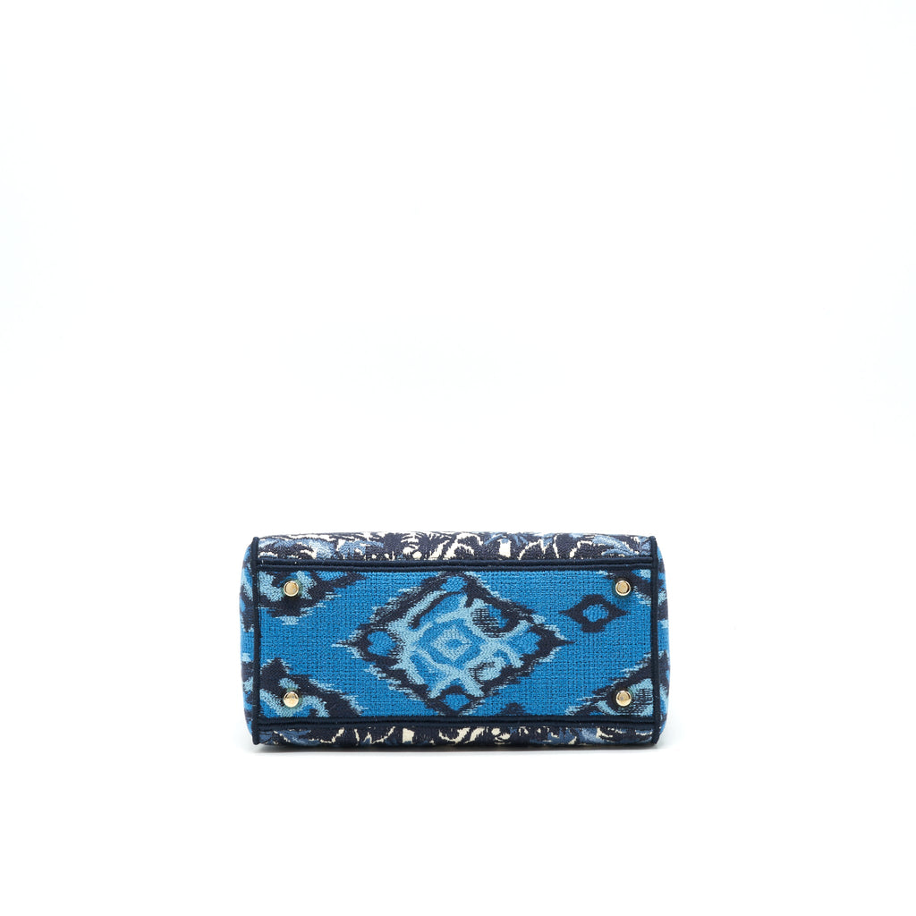 DIOR MEDIUM LADY D-LITE BAG AQUA BLUE TOILE DE JOUY EMBROIDERY