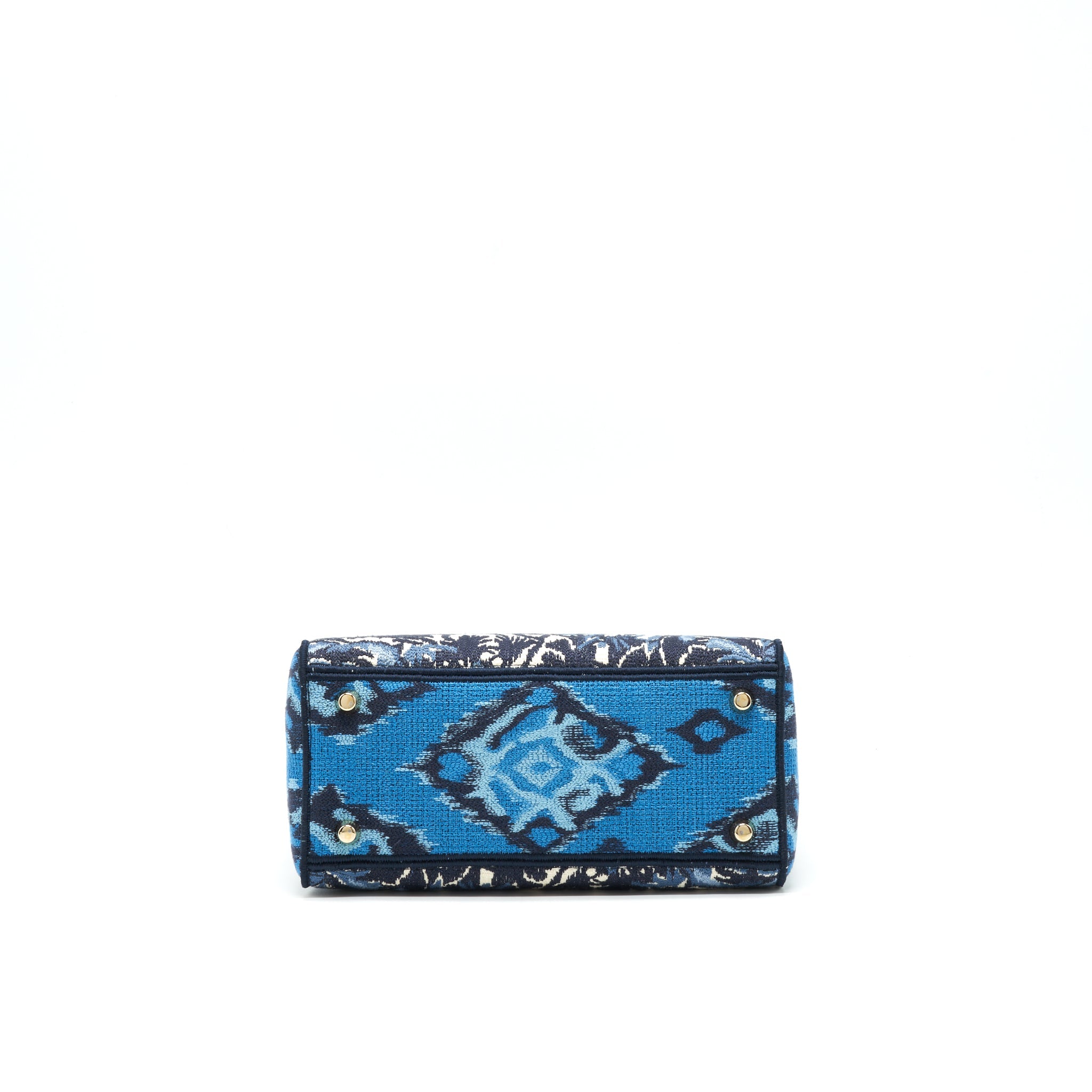 DIOR MEDIUM LADY D-LITE BAG AQUA BLUE TOILE DE JOUY EMBROIDERY