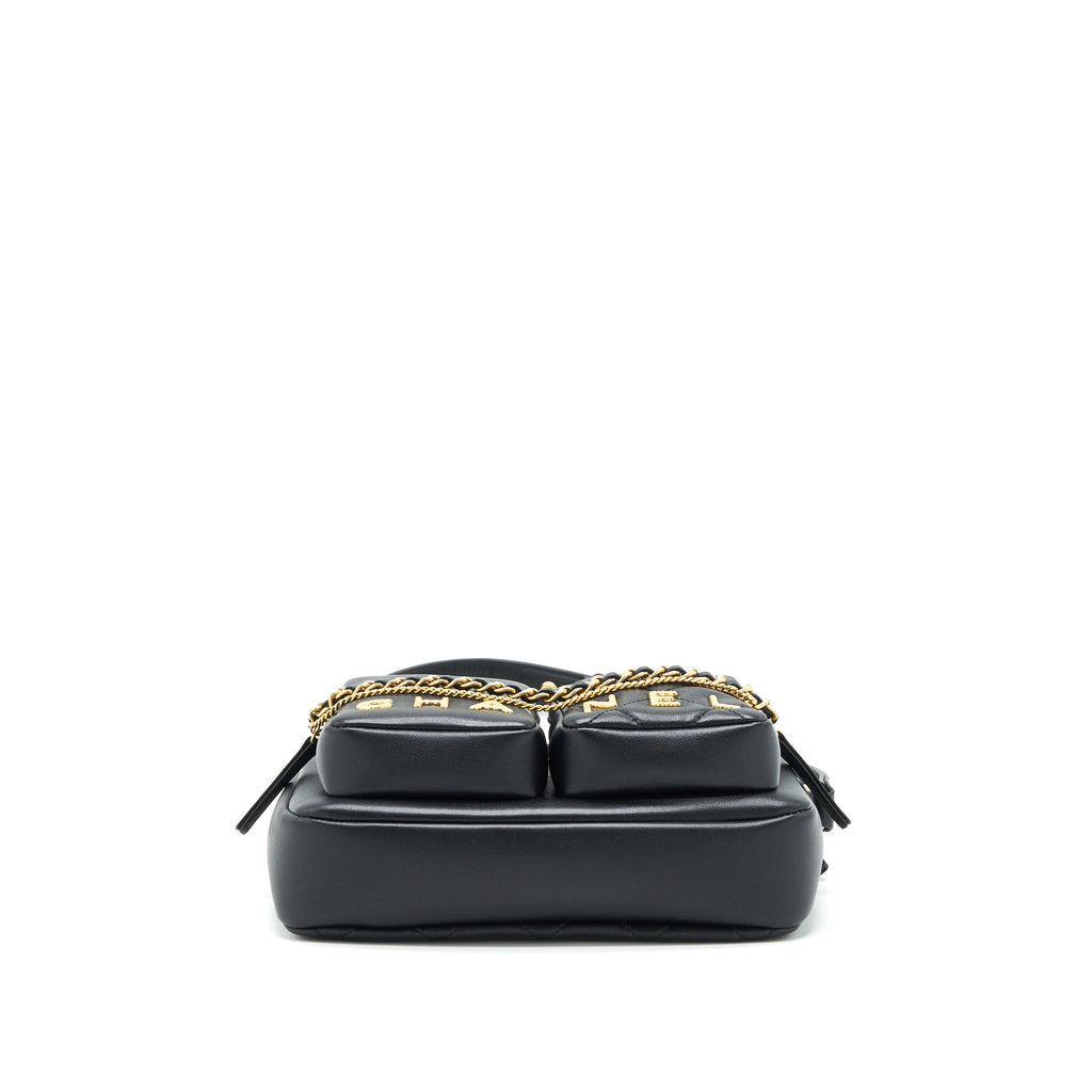 CHANEL 22C CAMERA BAG CALFSKIN BLACK GHW
