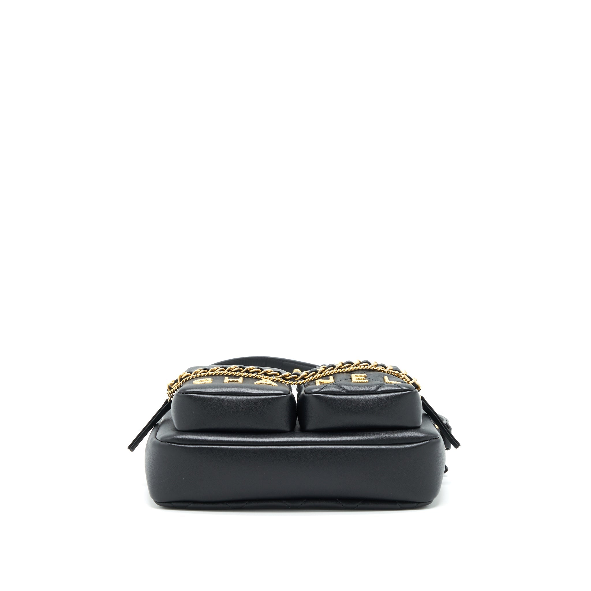 CHANEL 22C CAMERA BAG CALFSKIN BLACK GHW