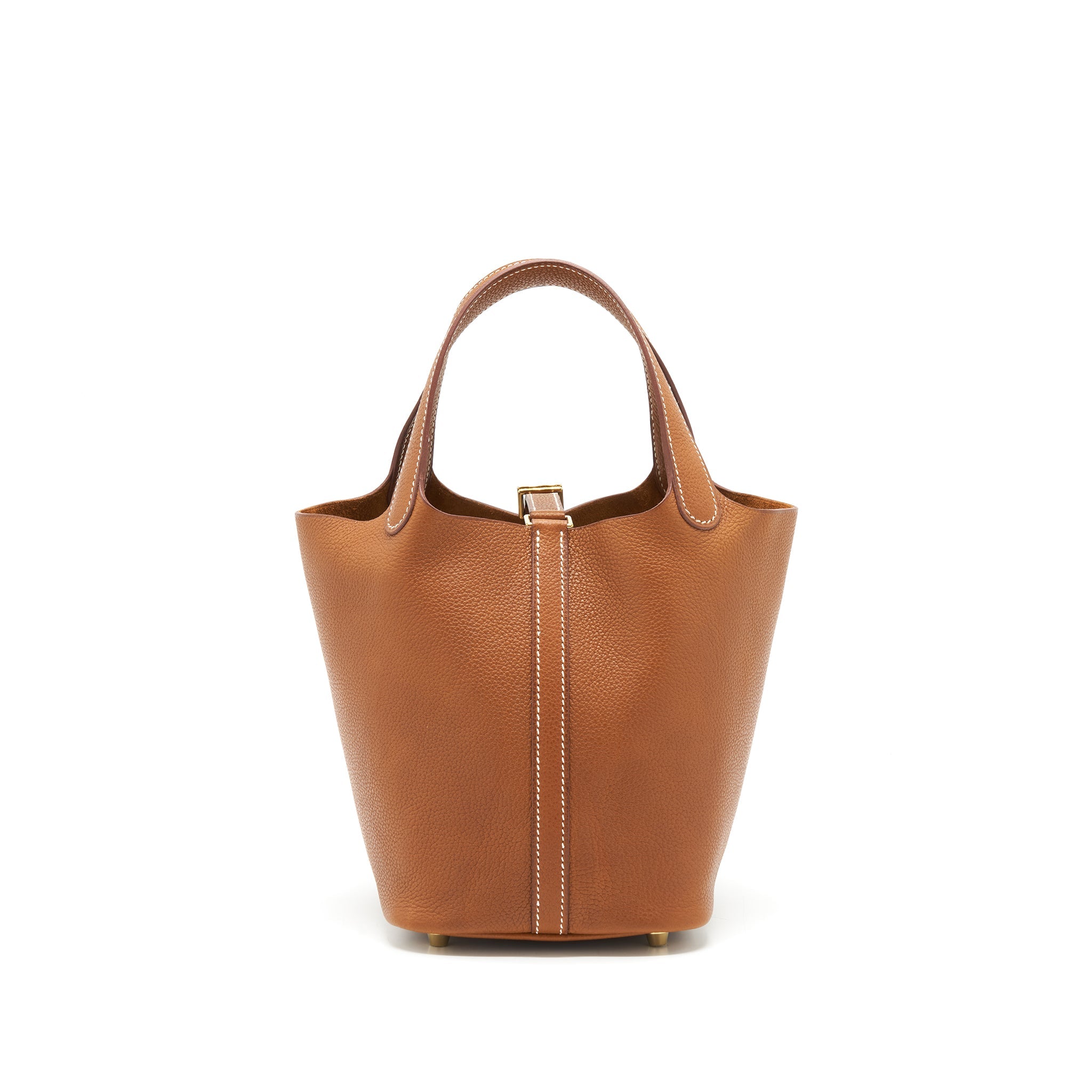 HERMES PICOTIN 18 LOCK BAG BARENIA FAUBOURG CALFSKIN GOLD GHW