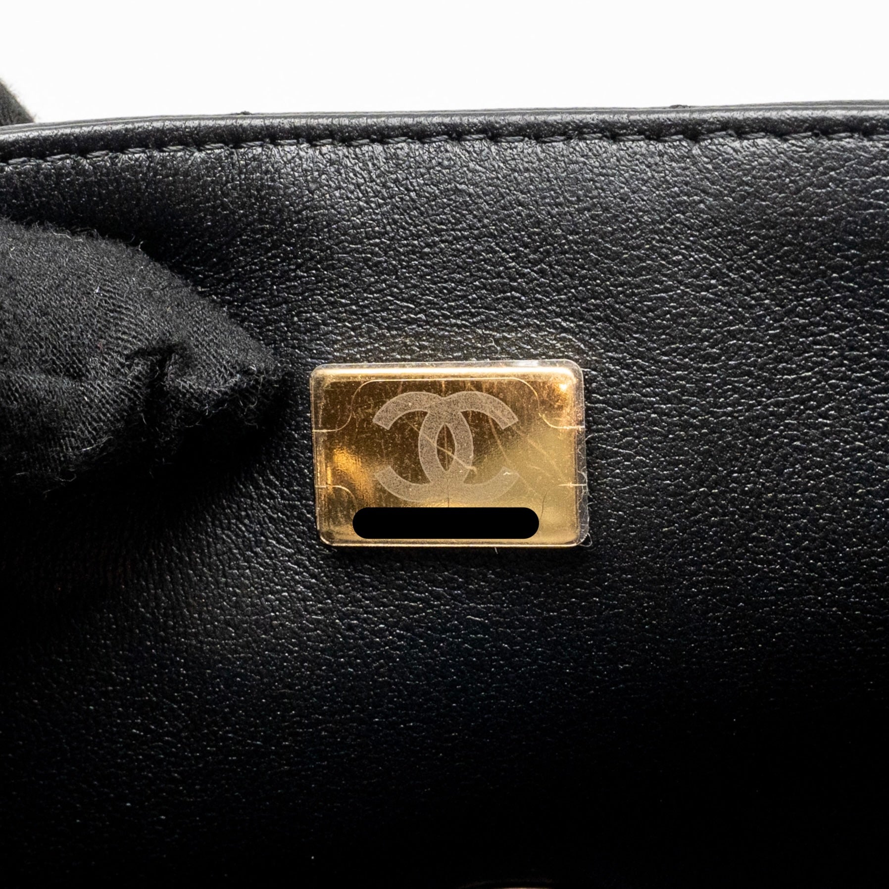 CHANEL MINI RECTANGULAR FLAP BAG LAMBSKIN BLACK RGHW (MICROCHIP)