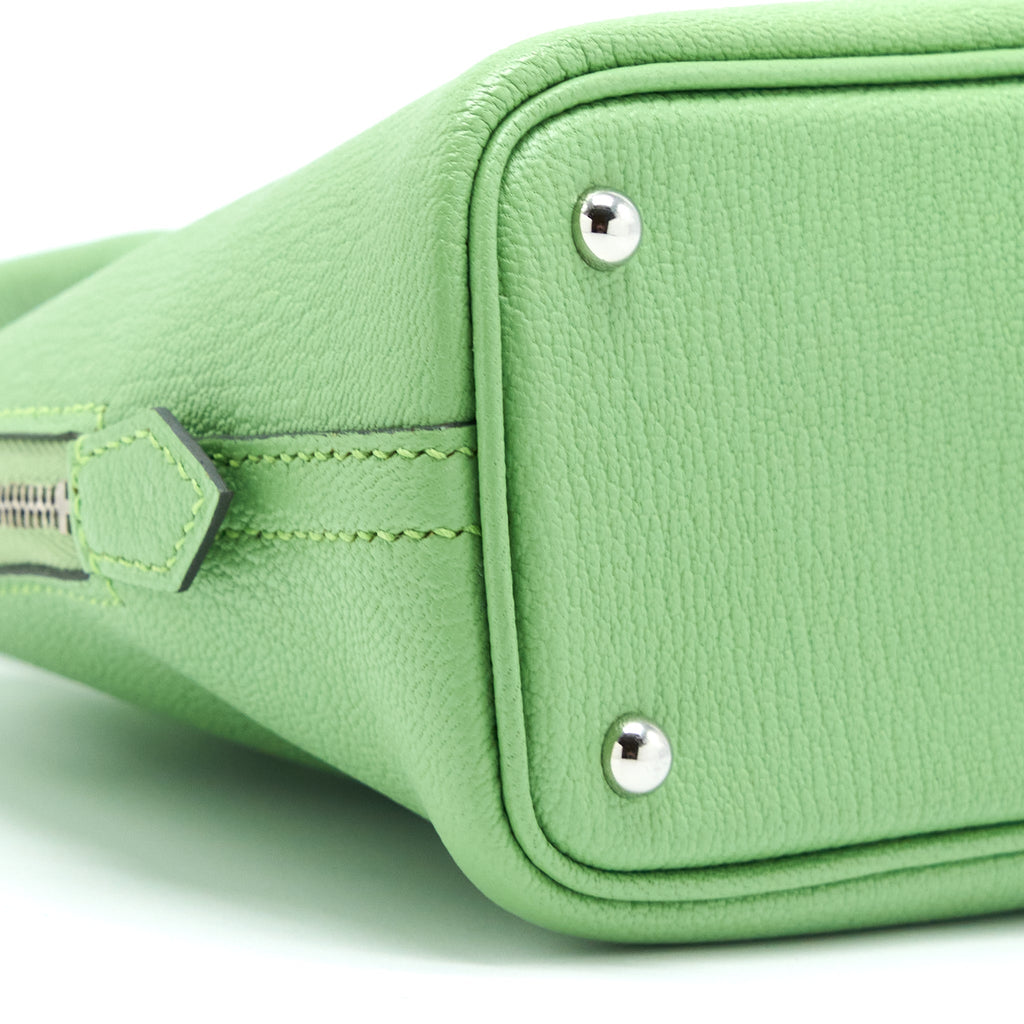 HERMES MINI BOLIDE CHEVRON MYSORE VERT CRIQUET SHW
