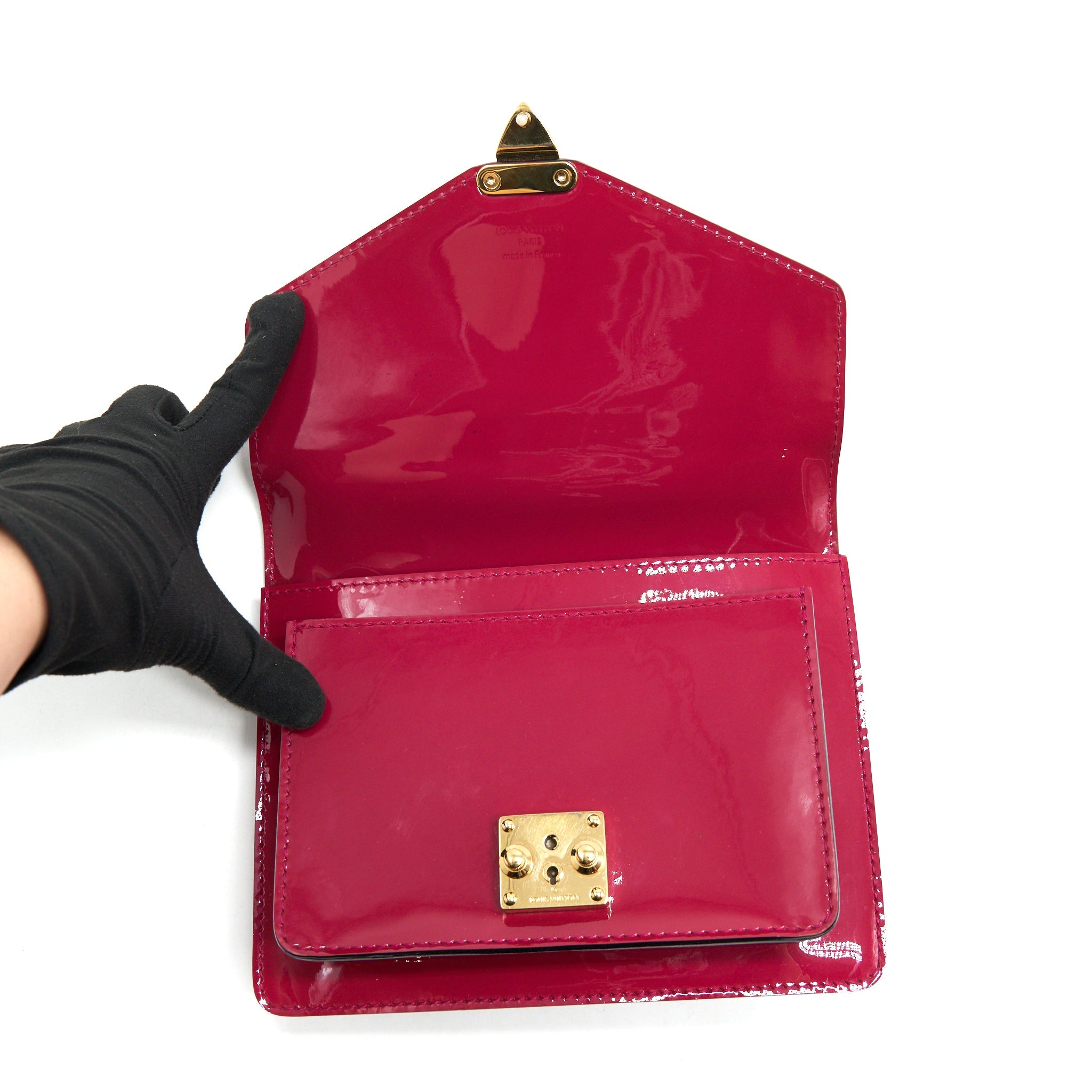 LOUIS VUITTON MESSENGER BAG CROSSBODY PATENT RASPBERRY RED GHW