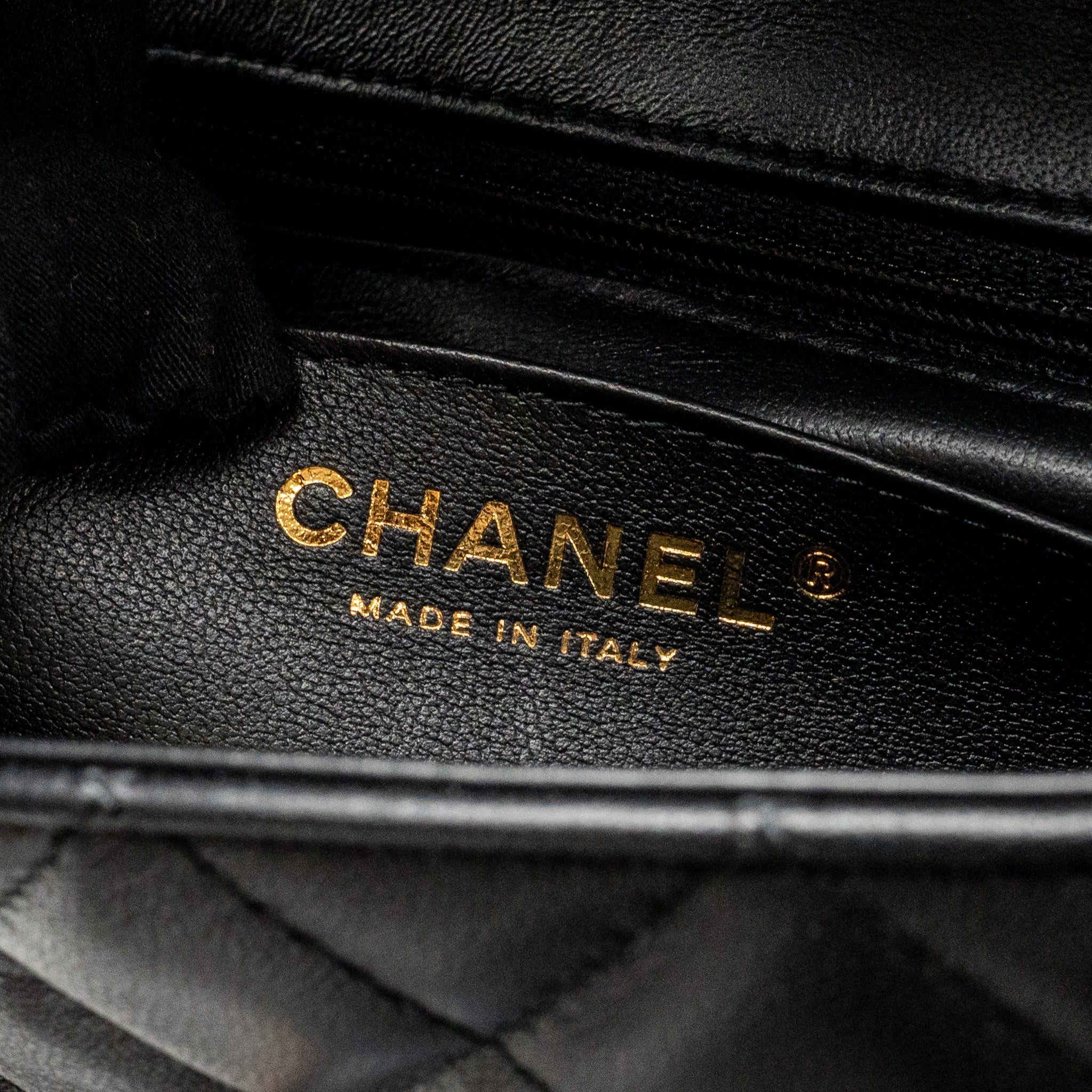 CHANEL MINI RECTANGULAR FLAP BAG LAMBSKIN BLACK RGHW (MICROCHIP)