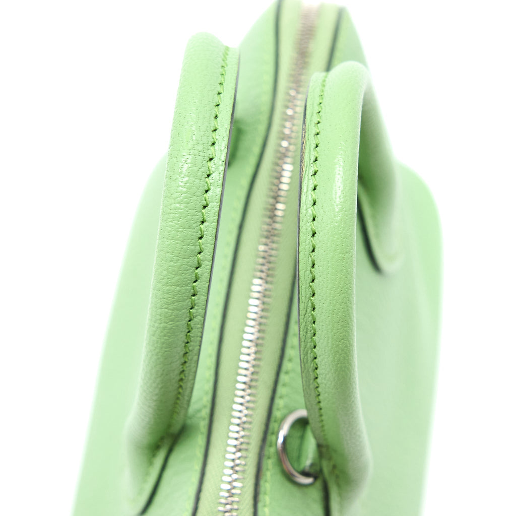 HERMES MINI BOLIDE CHEVRON MYSORE VERT CRIQUET SHW