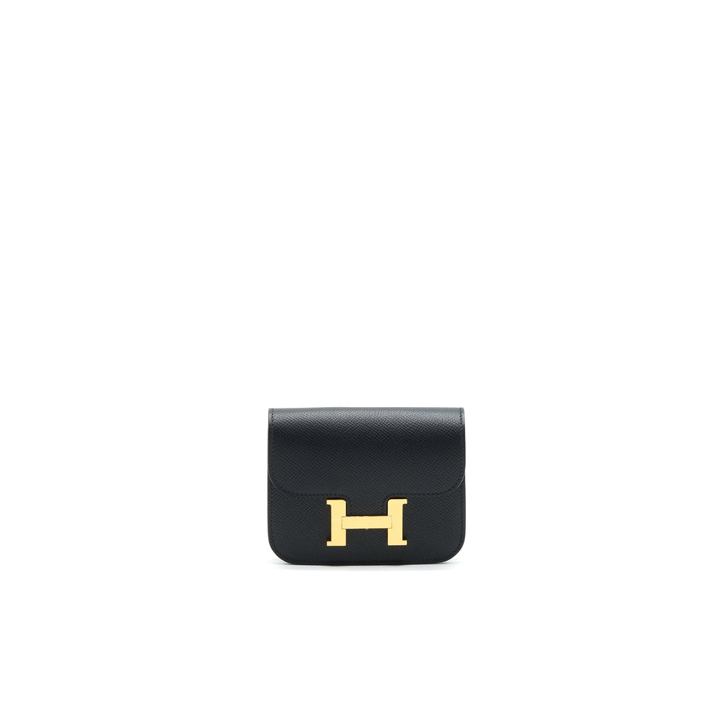 HERMES CONSTANCE SLIM WALLET EPSOM NOIR GHW