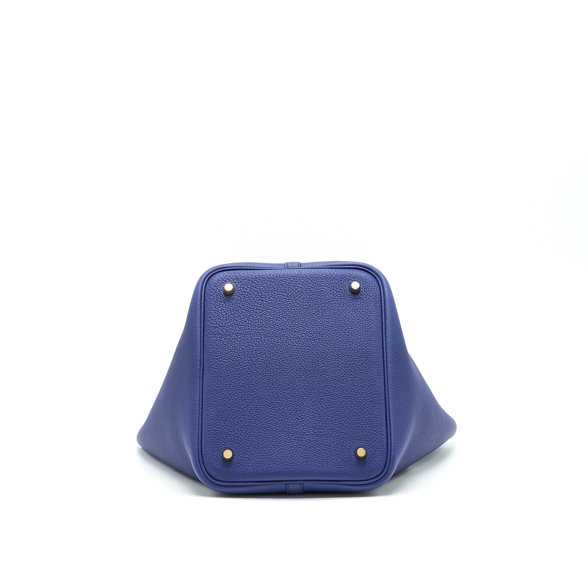 HERMES PICOTIN 22 LOCK BAG TAURILLON MAURICE LEATHER BLUE SAPHIR WITH GHW