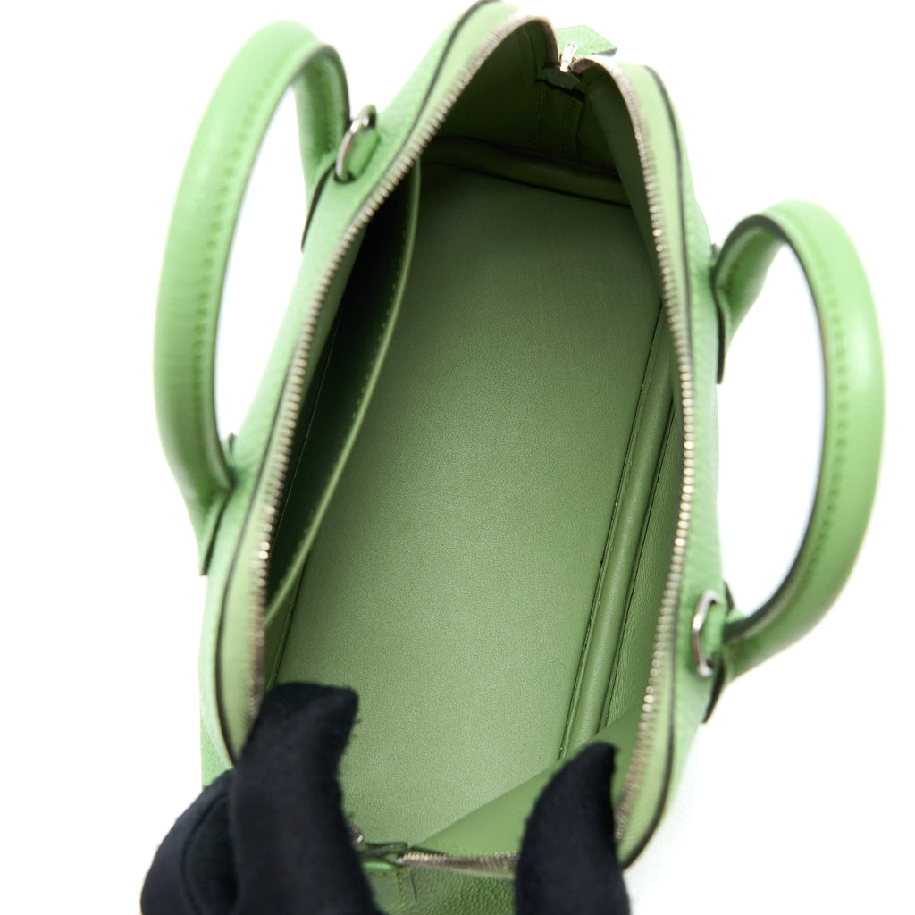 HERMES MINI BOLIDE CHEVRON MYSORE VERT CRIQUET SHW