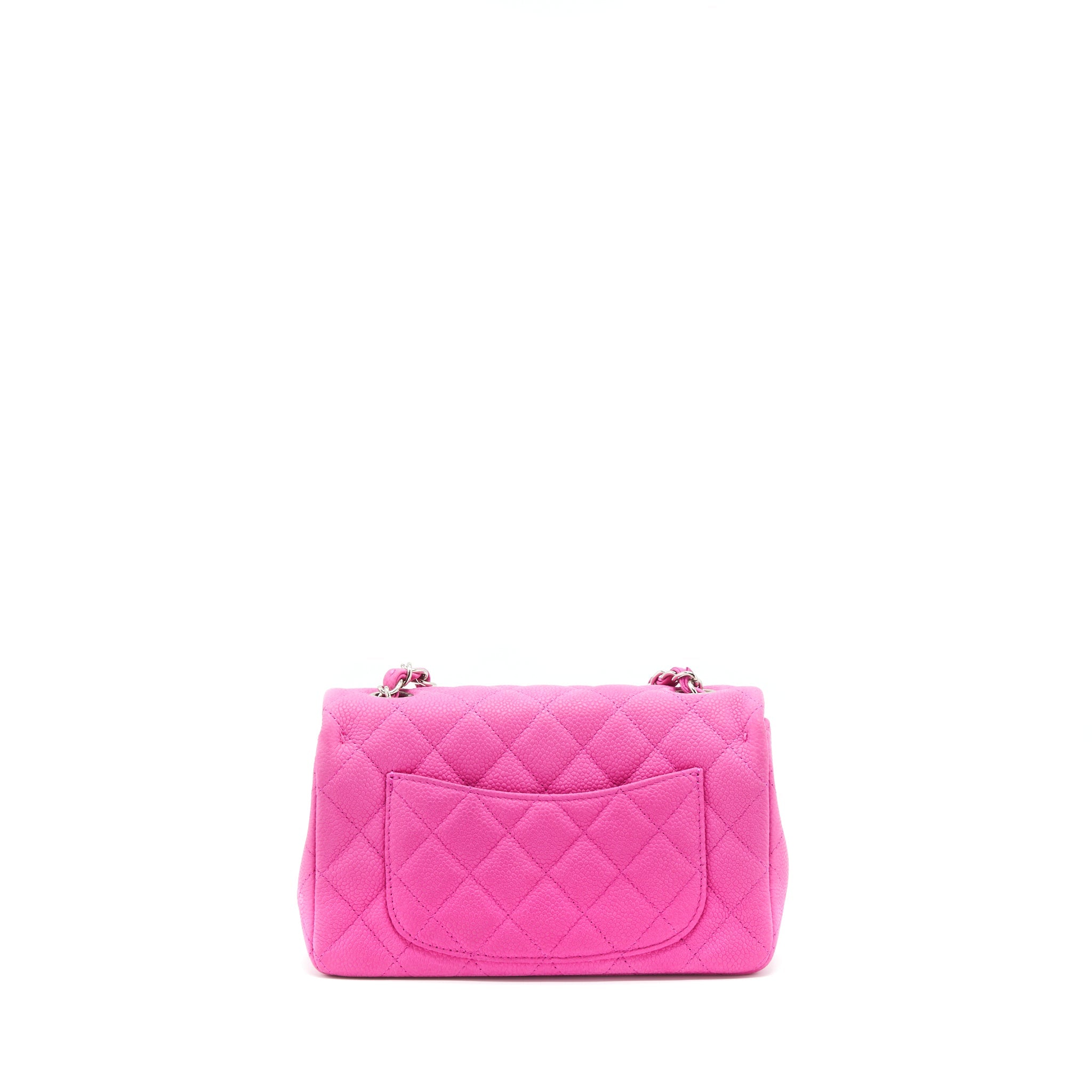 CHANEL MINI RECTANGULAR FLAP BAG GRAINED CALFSKIN PINK SHW