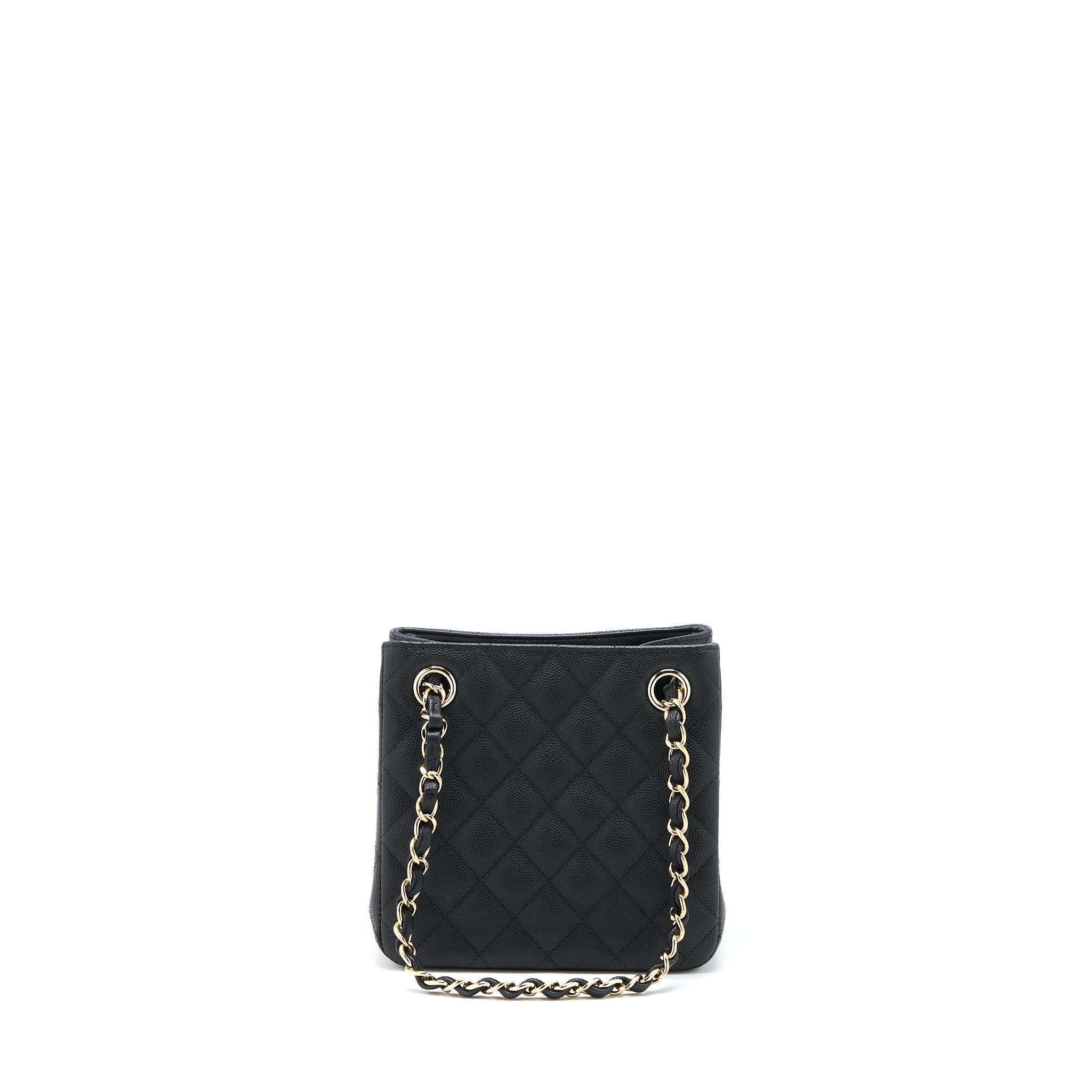 CHANEL 22S MINI BUCKET BAG CAVIAR BLACK LGHW (MICROCHIP)