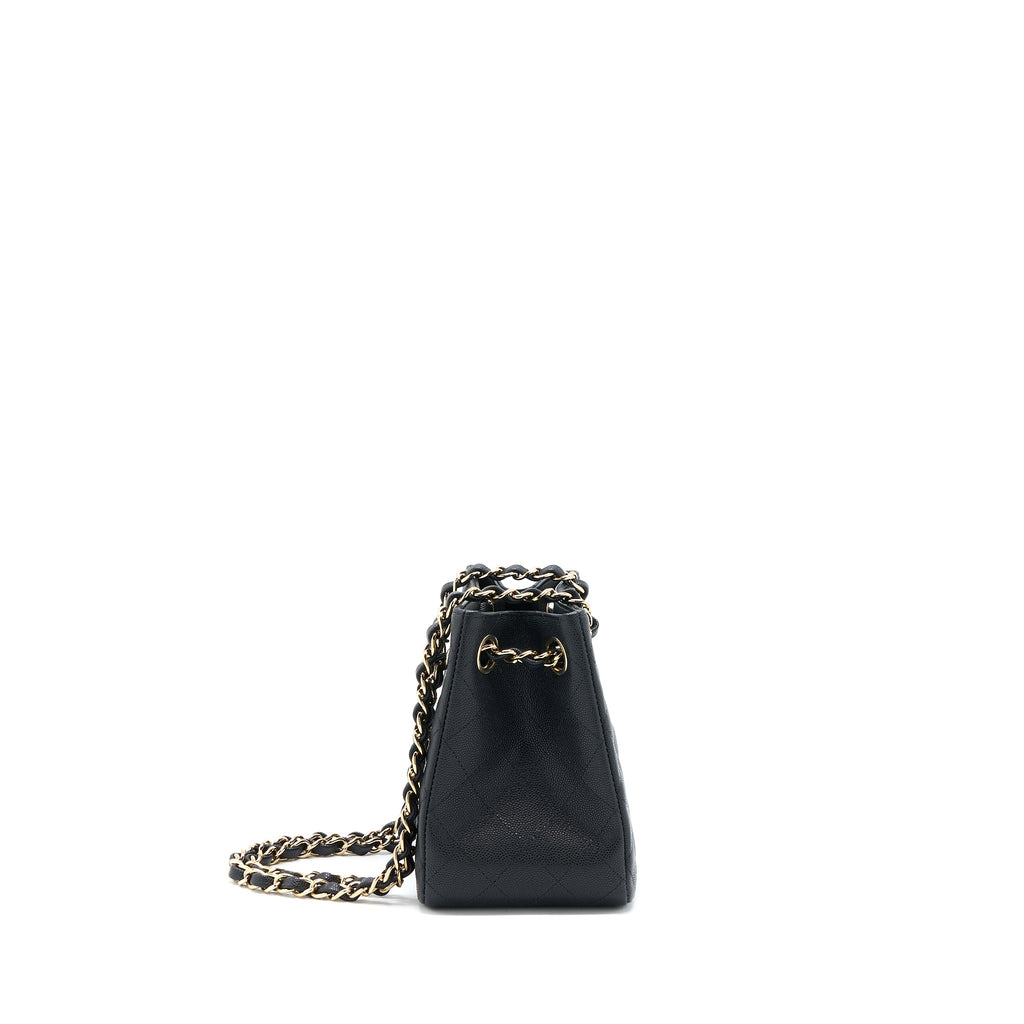 CHANEL 22S MINI BUCKET BAG CAVIAR BLACK LGHW (MICROCHIP)