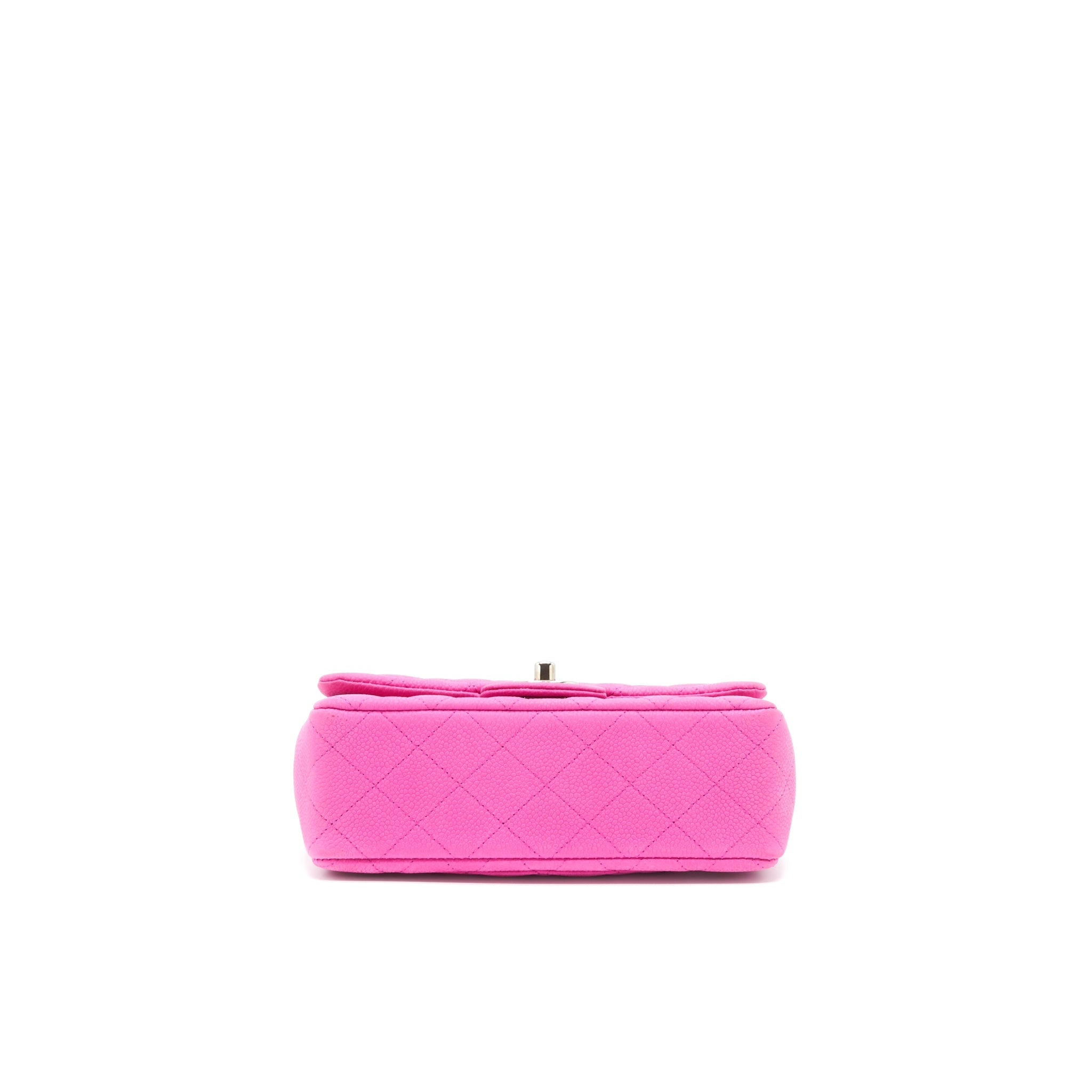 CHANEL MINI RECTANGULAR FLAP BAG GRAINED CALFSKIN PINK SHW
